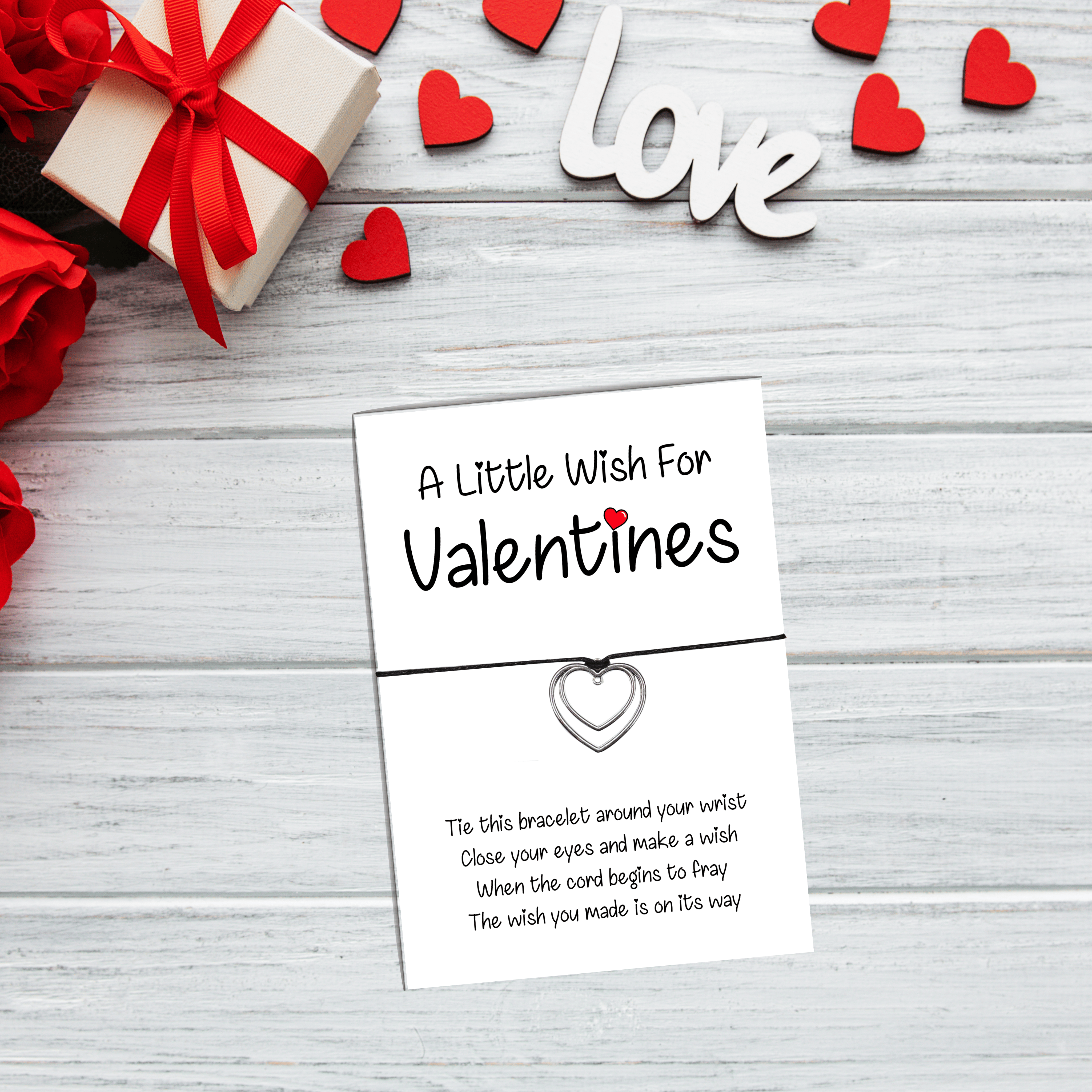 10 x 'A little wish for Valentines' Wish Bracelets - A6