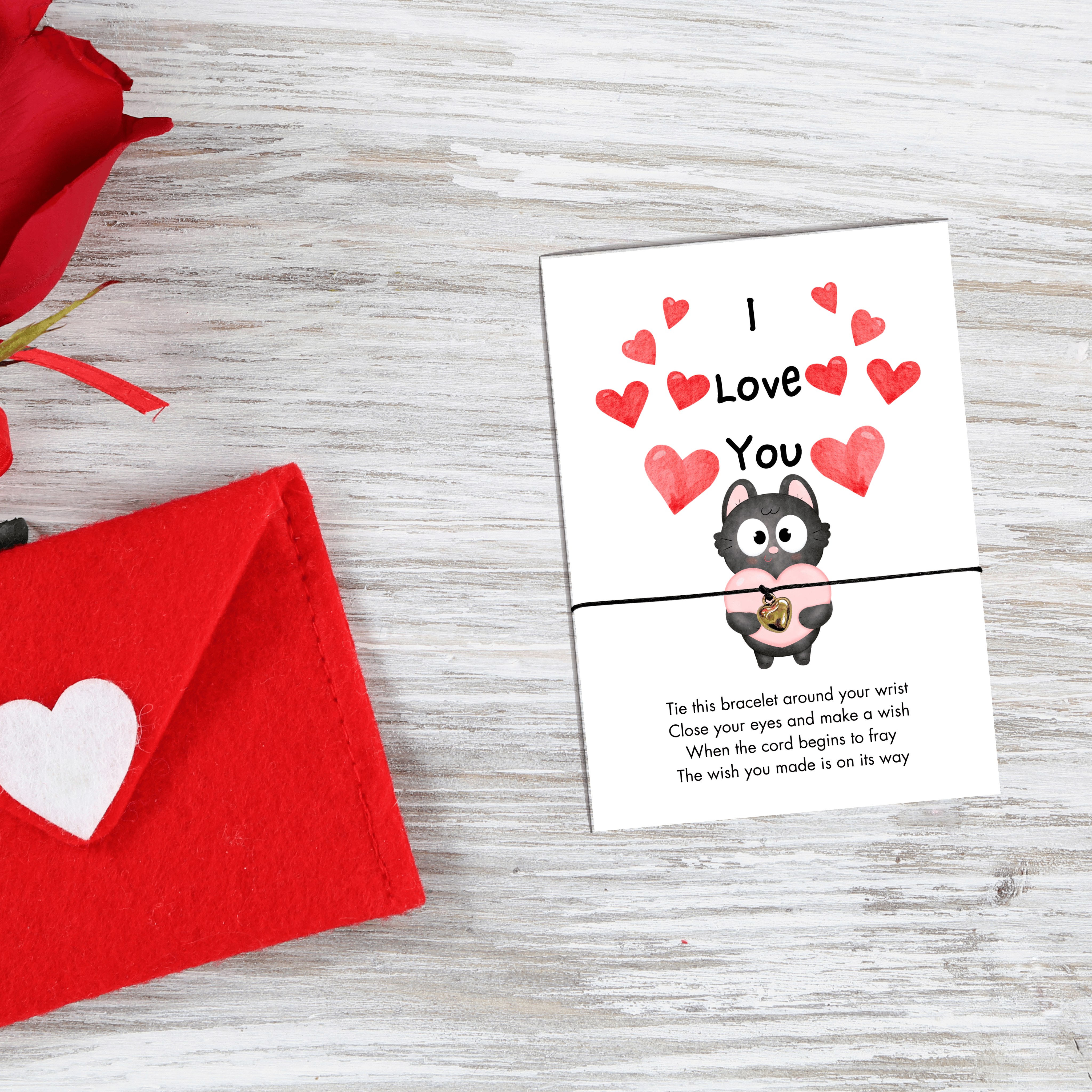 10 x 'I Love You' Wish Bracelets - A6