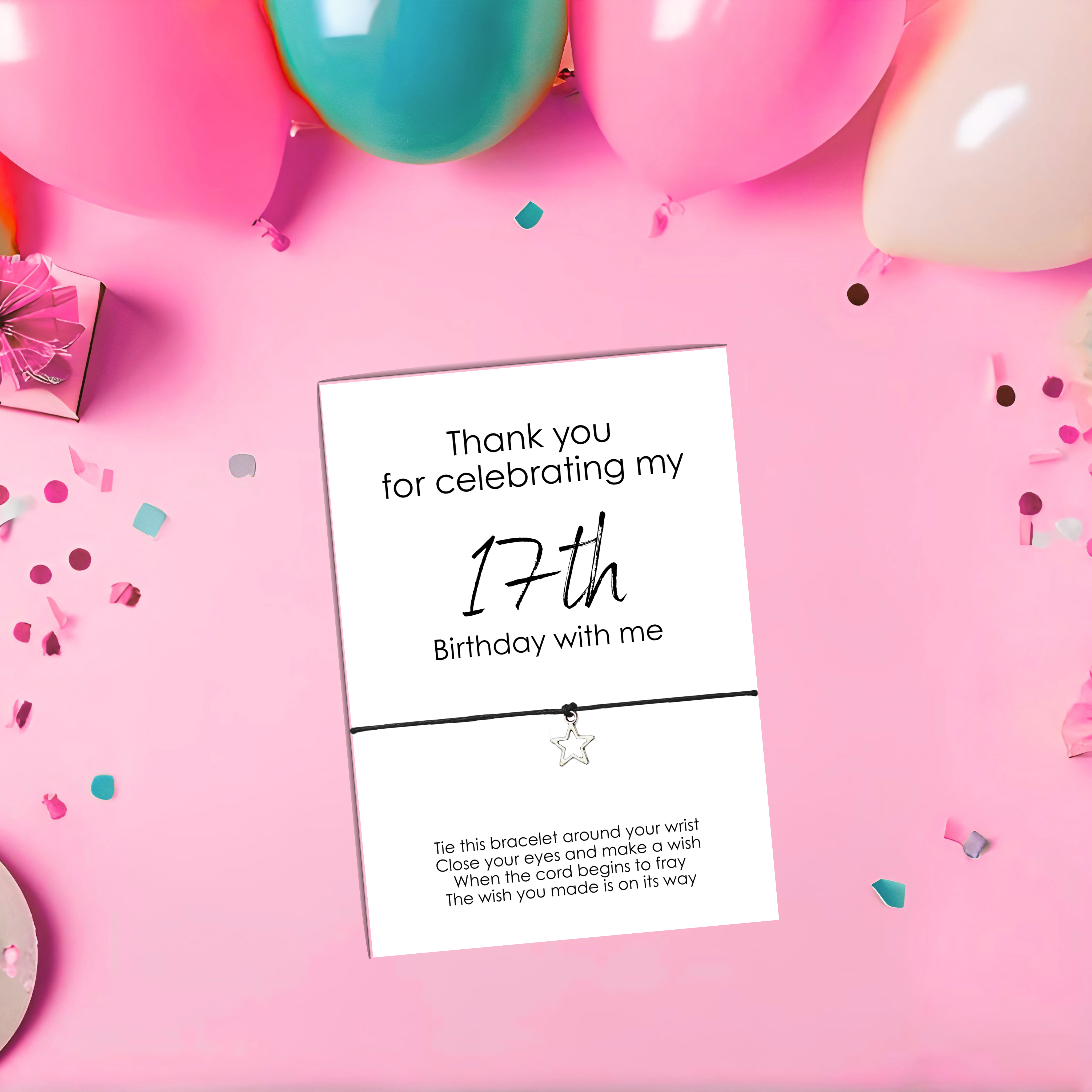 10 x 'Thank you for celebrating my' Birthday Wish Bracelets - A6