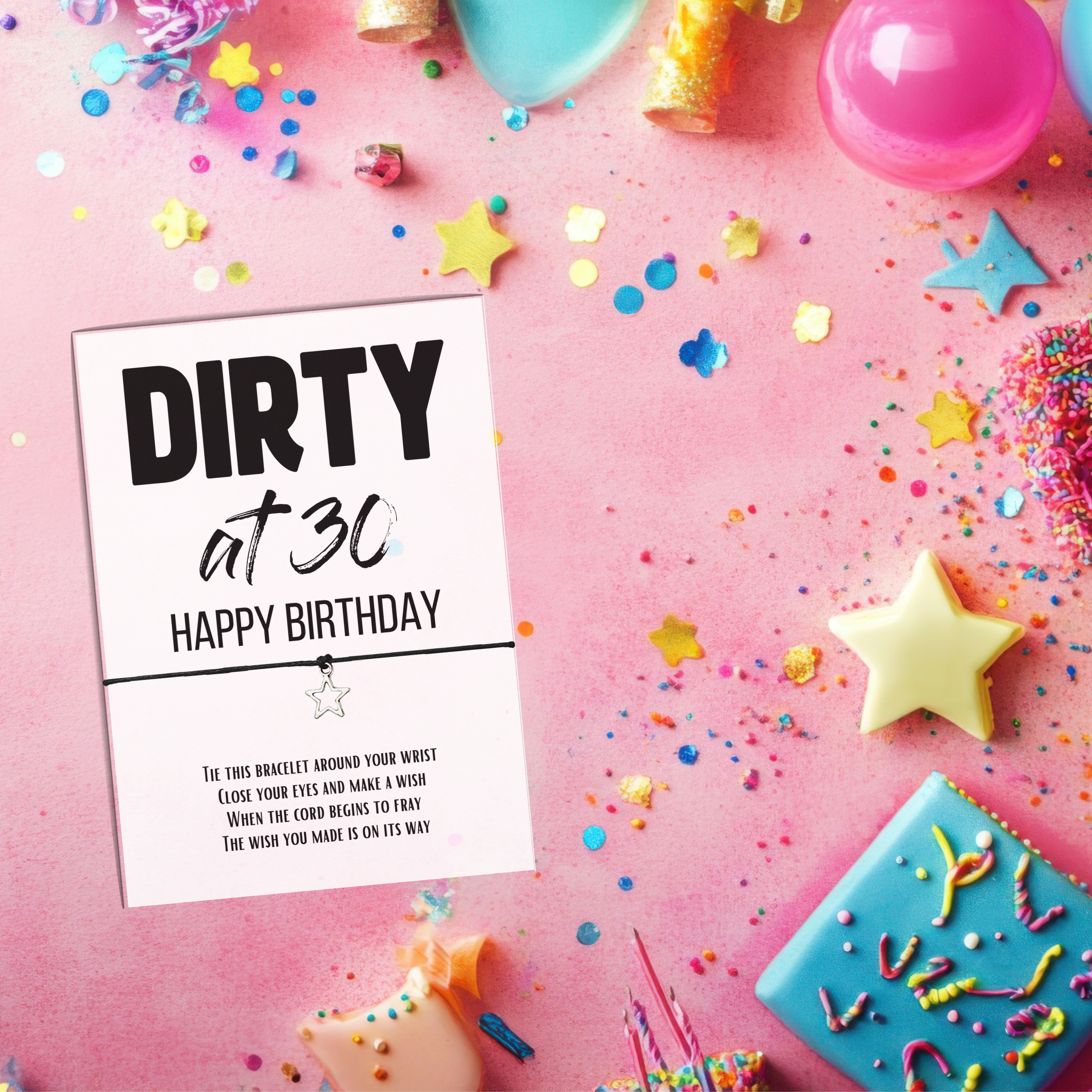 10 x '30, 40, 50, 60 Birthday Saying' Wish Bracelets - A6