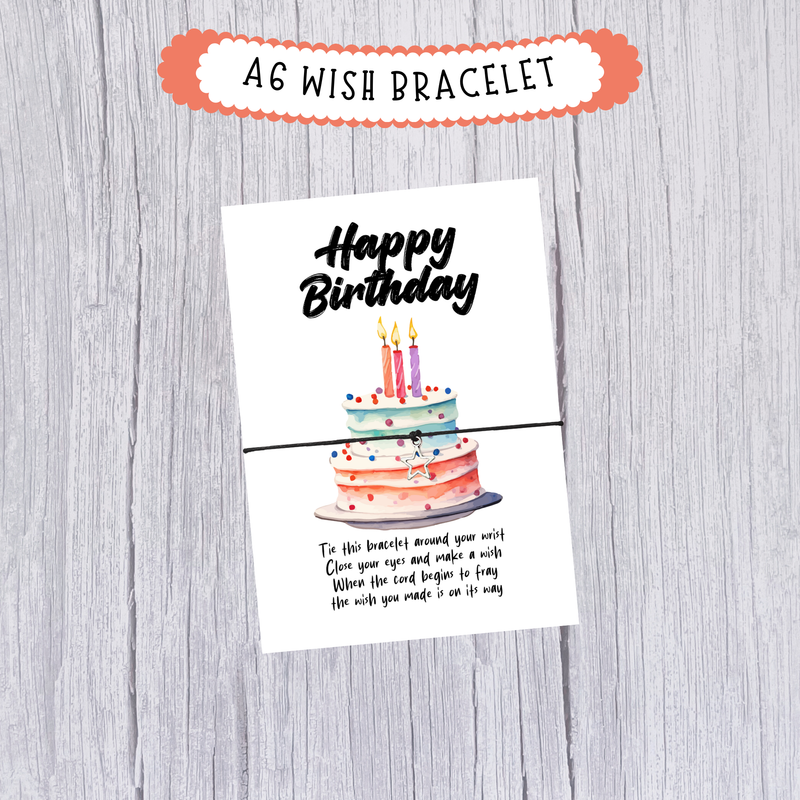 10 x 'Happy Birthday' Wish Bracelets - A6