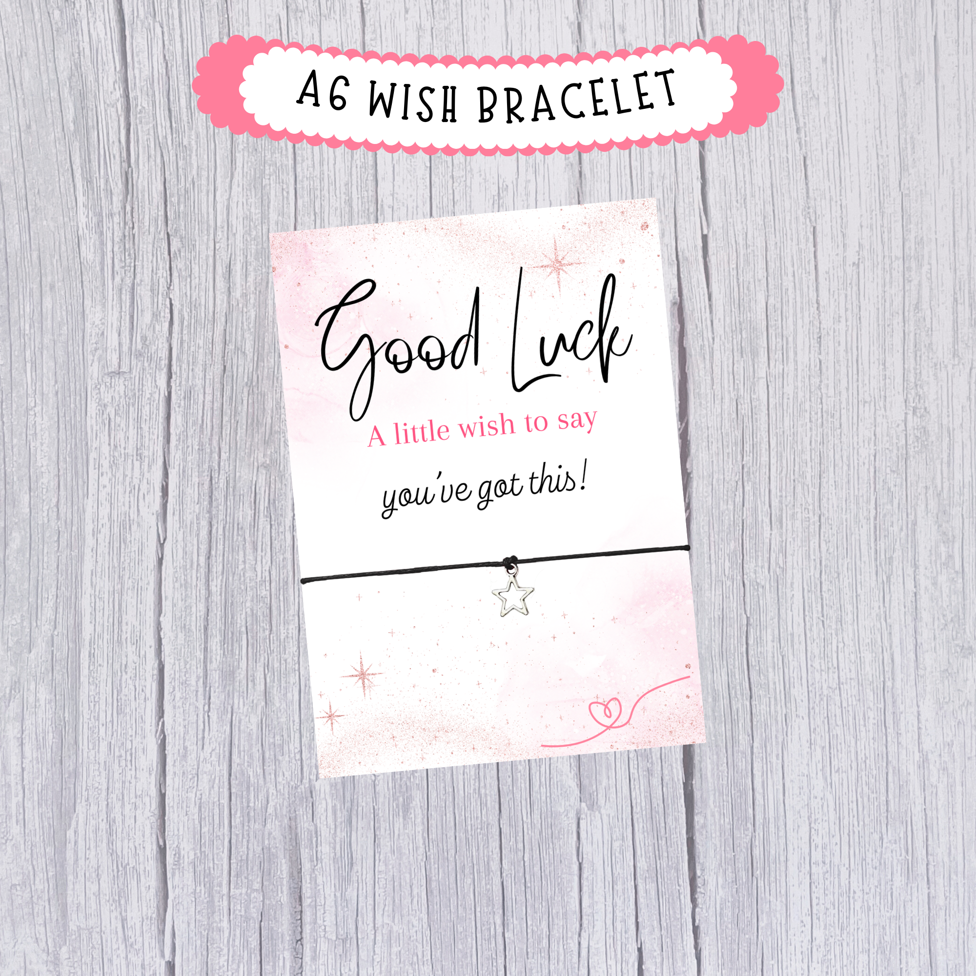 10 x Good Luck 'A Little Wish' Wish Bracelets - A6