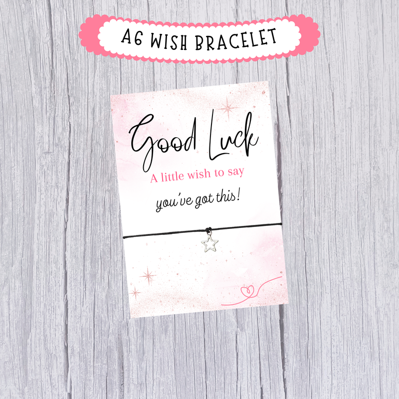 10 x Good Luck 'A Little Wish' Wish Bracelets - A6