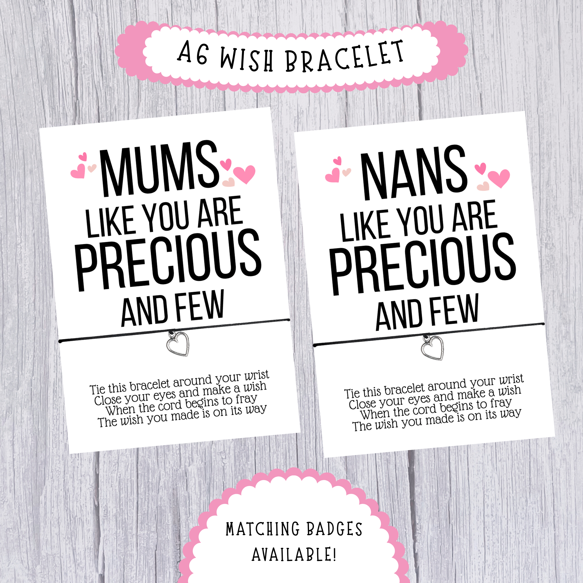 10 x 'Mums/Nans Like You' Wish Bracelets - A6