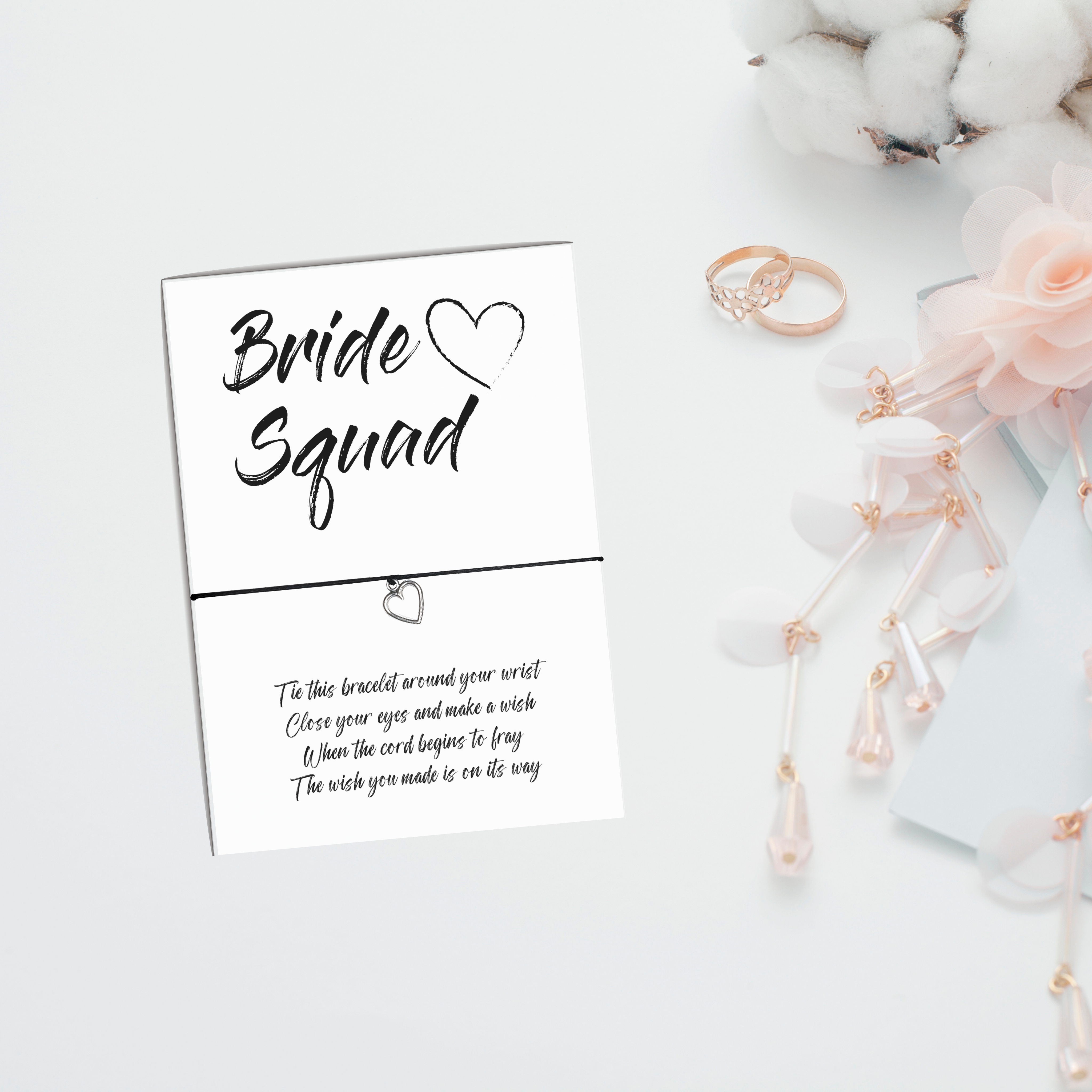 10 x 'Team Bride' - 'Bride Tribe' - 'Bride Squad' Wish Bracelets - A6