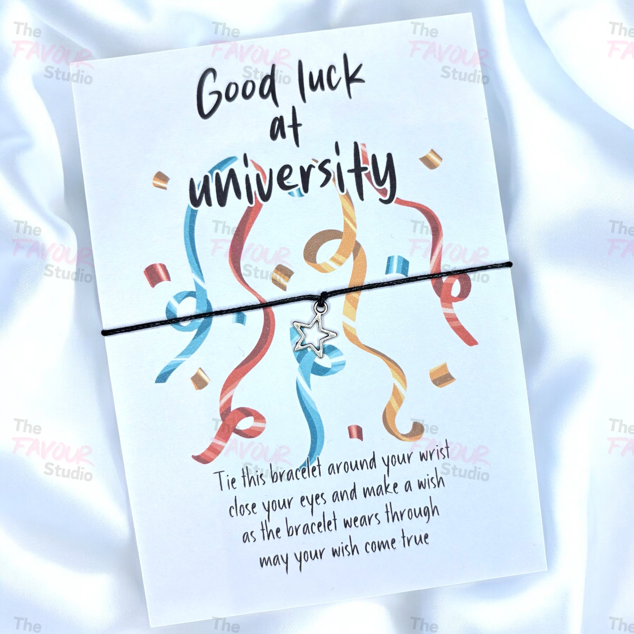 10 x 'Good luck at University' Bracelets - A6