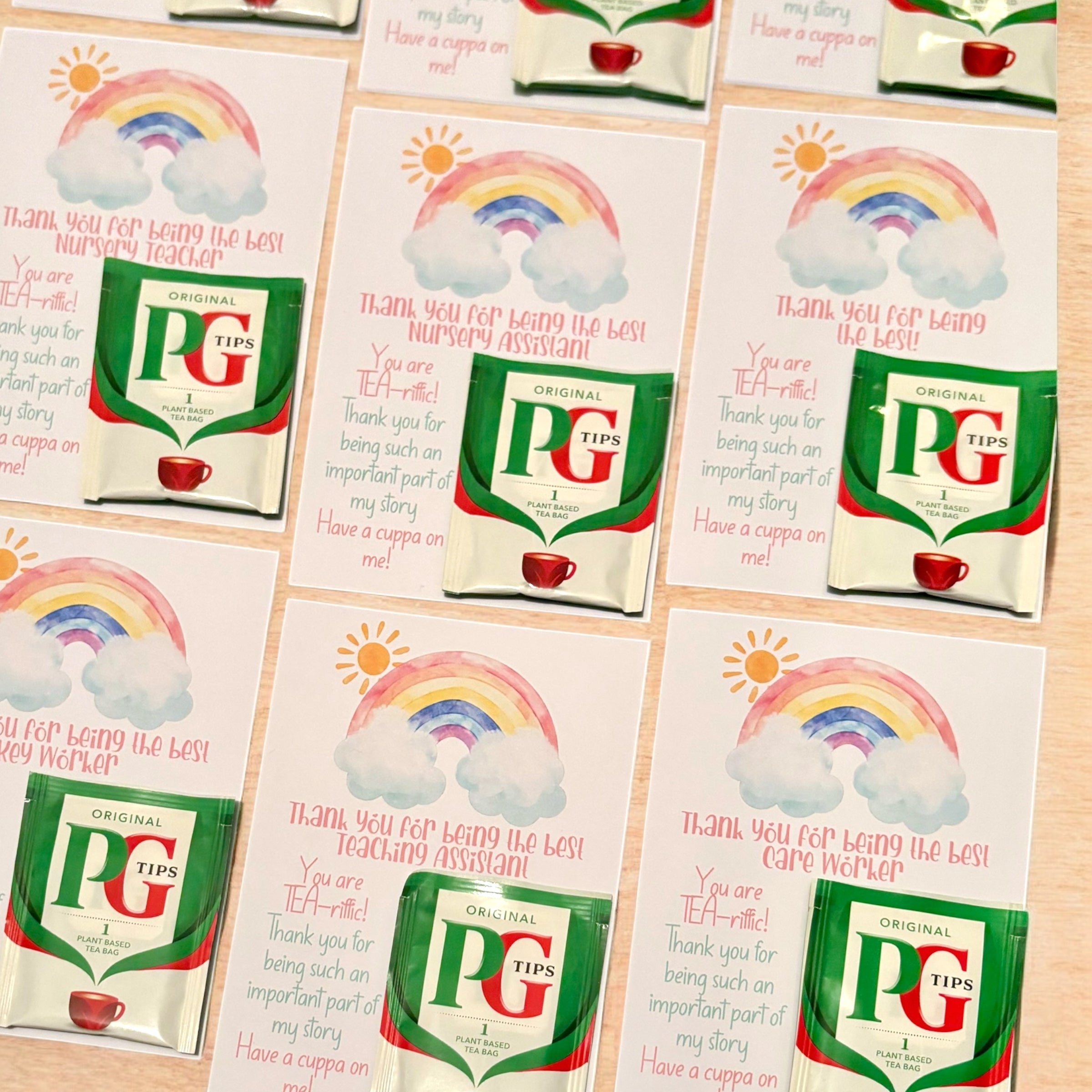 10 x TEA-riffic The best 'Teacher, Teaching Assistant etc' Tea Bags