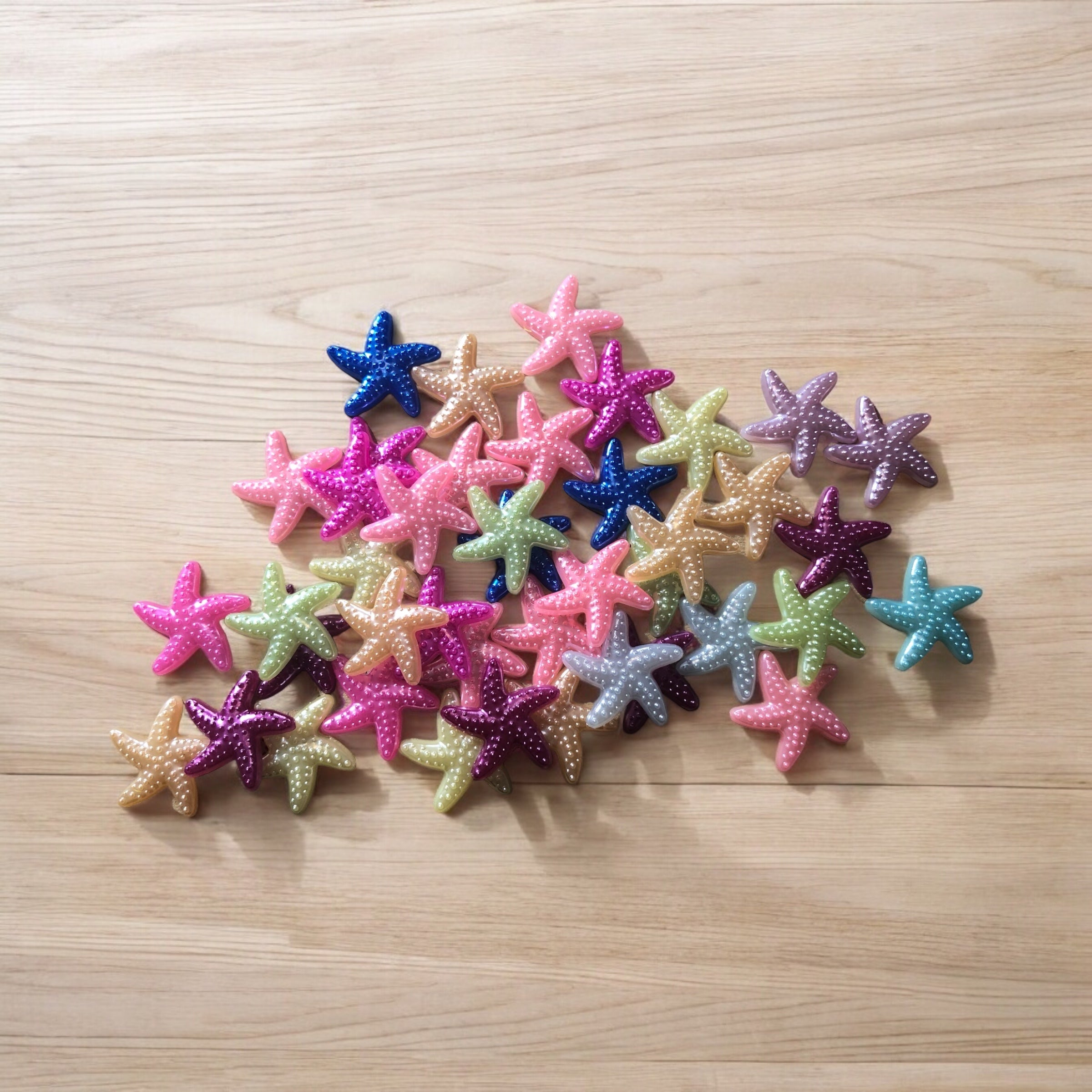 Approx 50 x Plastic Star Flatbacks