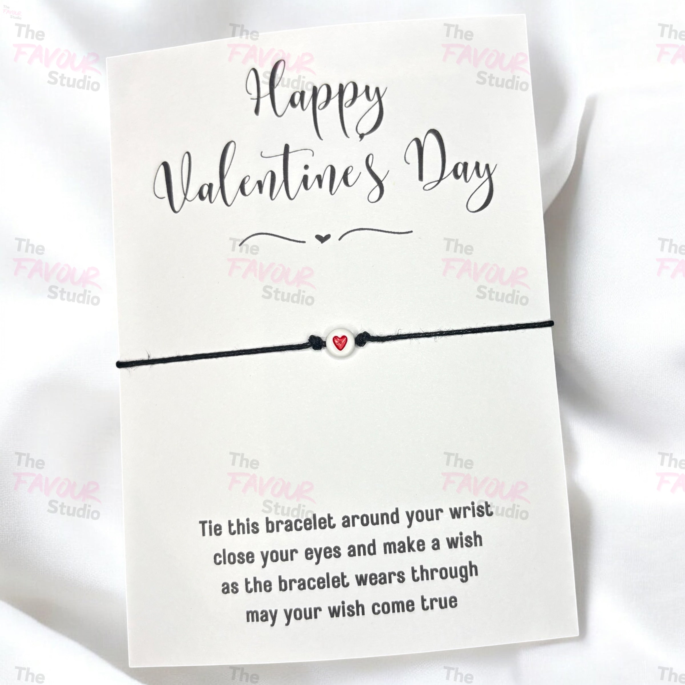 10 x 'Happy Valentine's Day' Wish Bracelets - A6