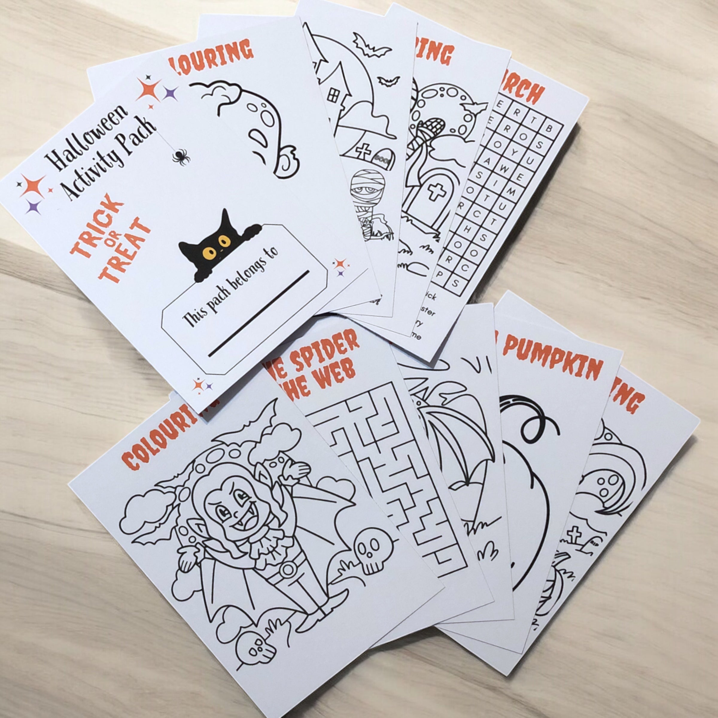 10 x A5 Halloween Activity Packs