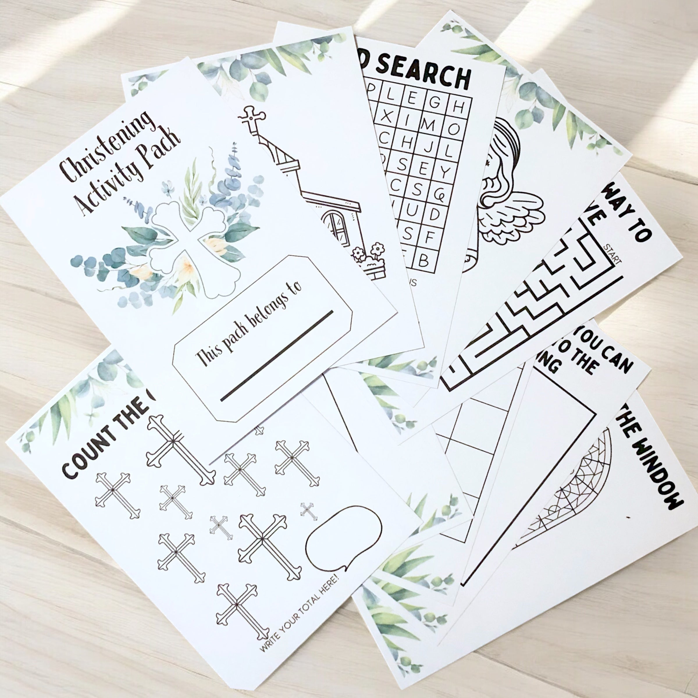 10 x A5 Christening Activity Packs