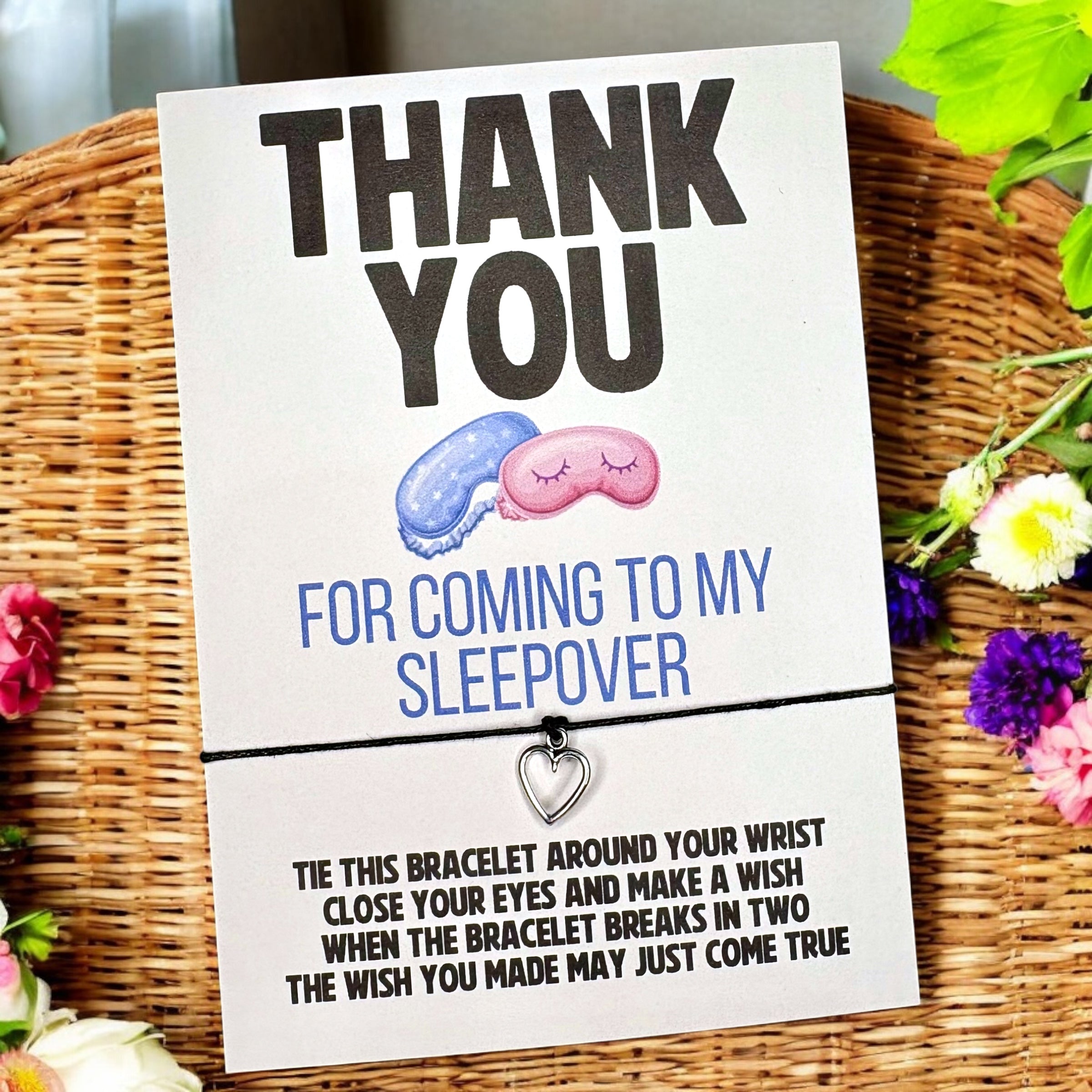 10 x 'Thank you - Sleepover' Bracelets A6