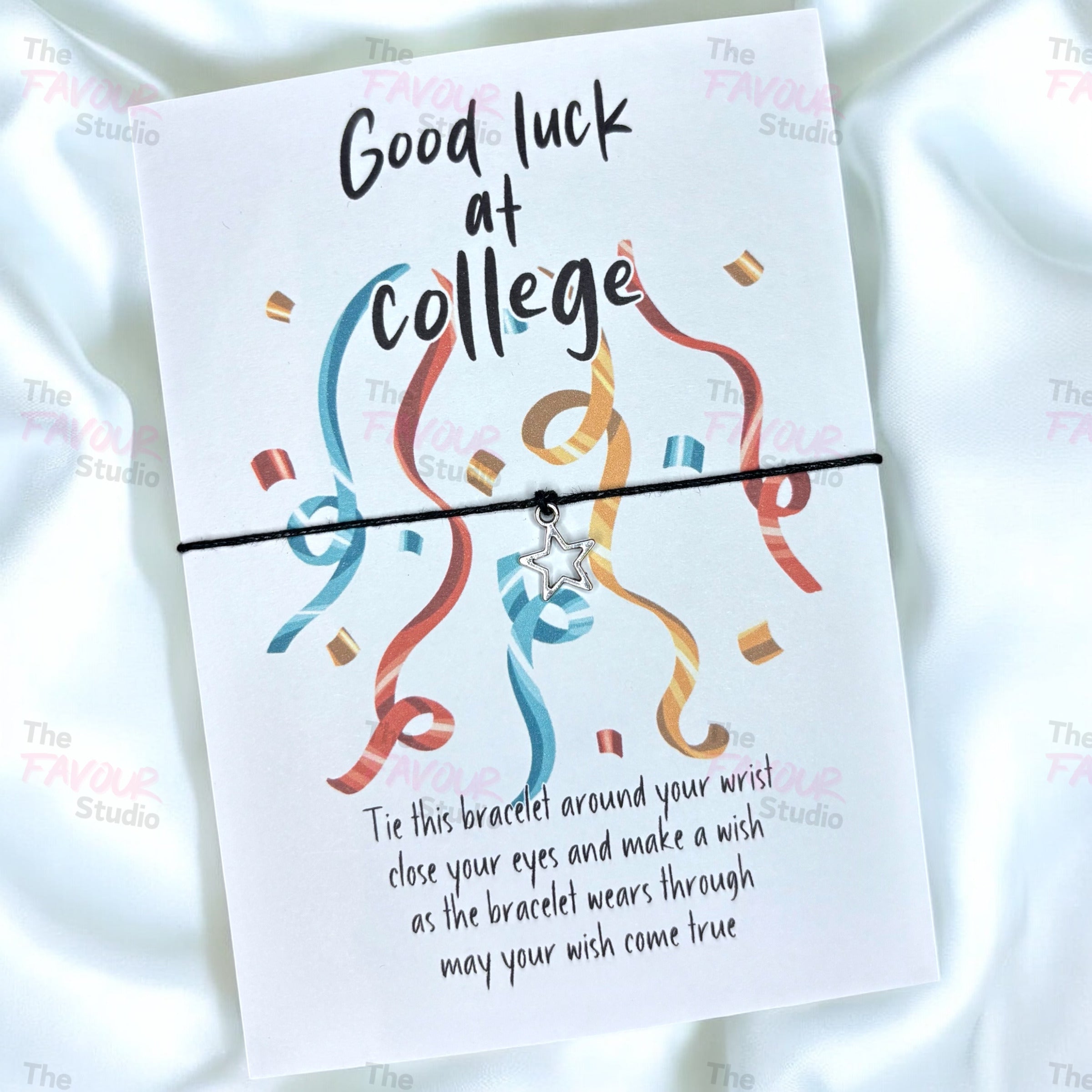 10 x 'Good luck at College' Bracelets - A6