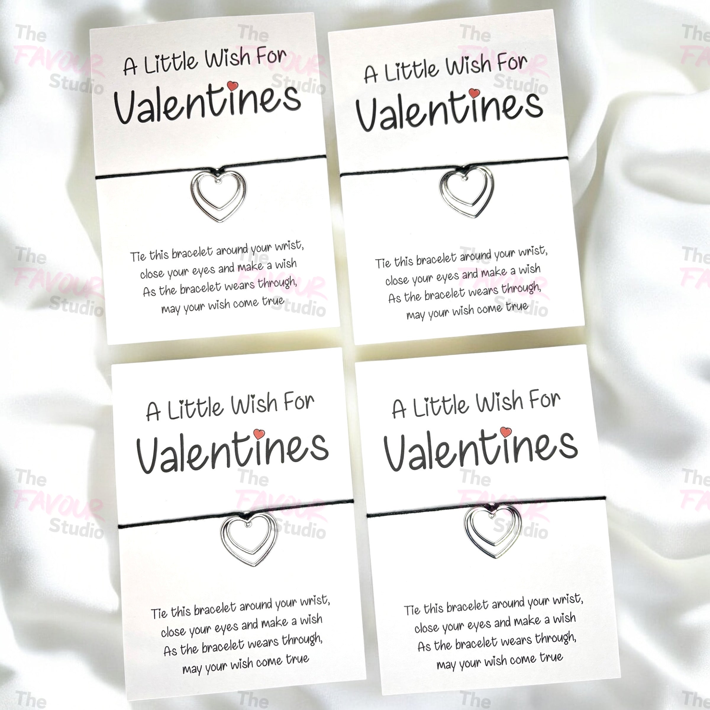 10 x 'A little wish for Valentines' Wish Bracelets - A6