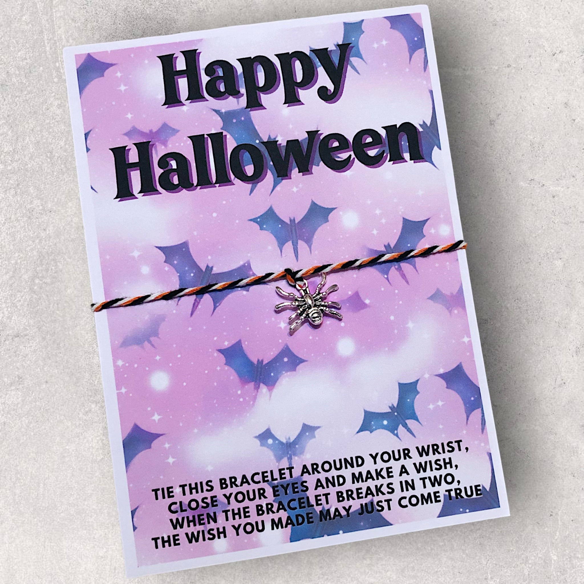 10 x Happy Halloween Bat Design Bracelets