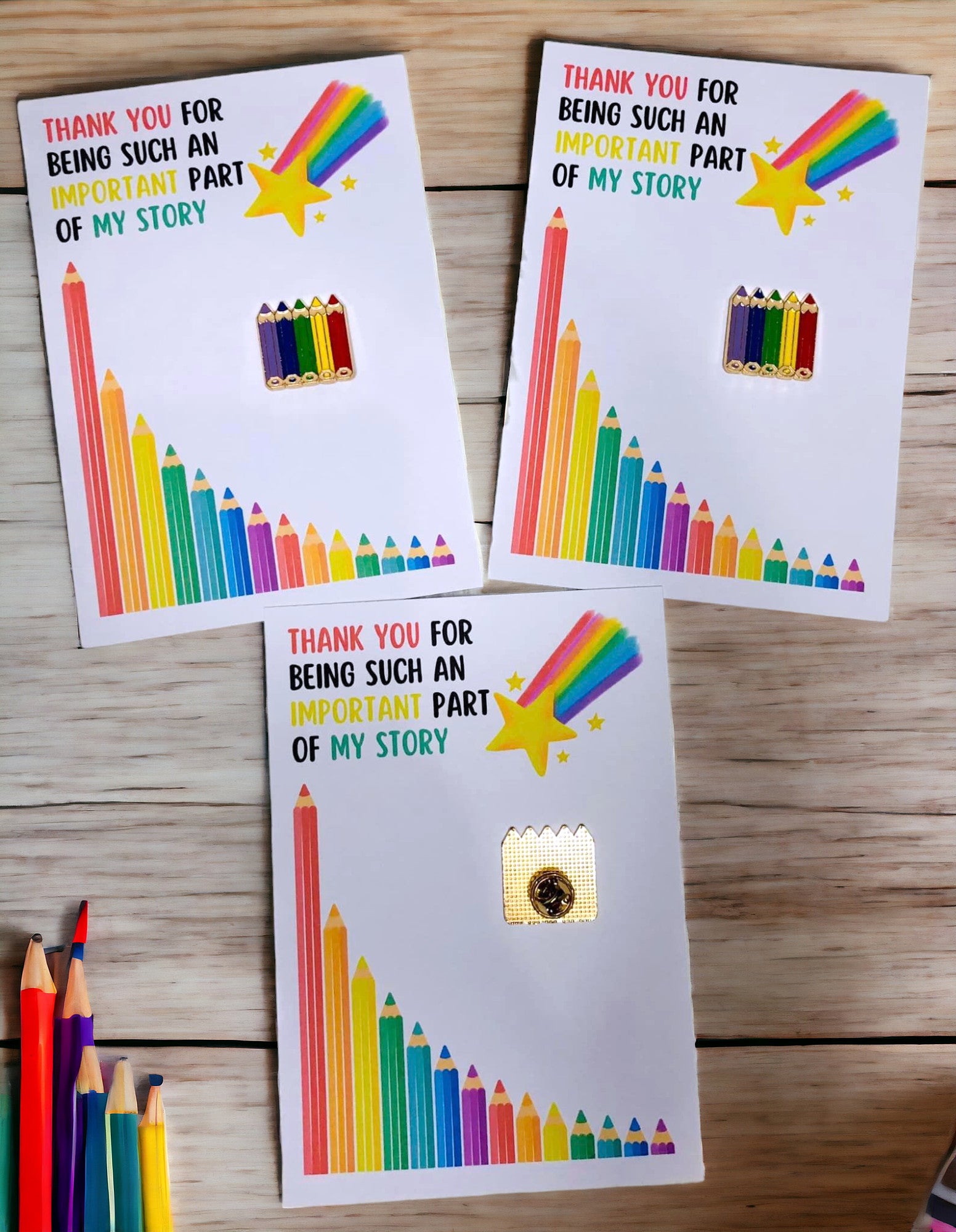 8 x Teaching Pencil Pin Badges