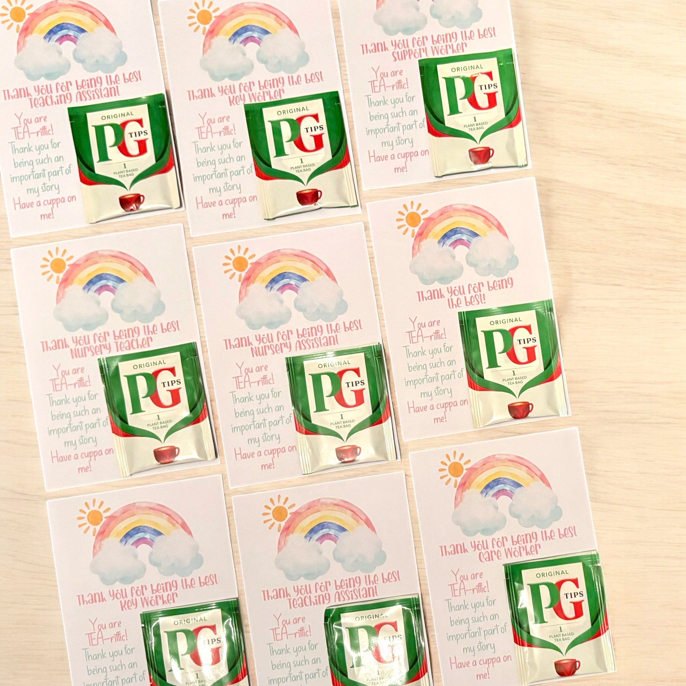 10 x TEA-riffic The best 'Teacher, Teaching Assistant etc' Tea Bags