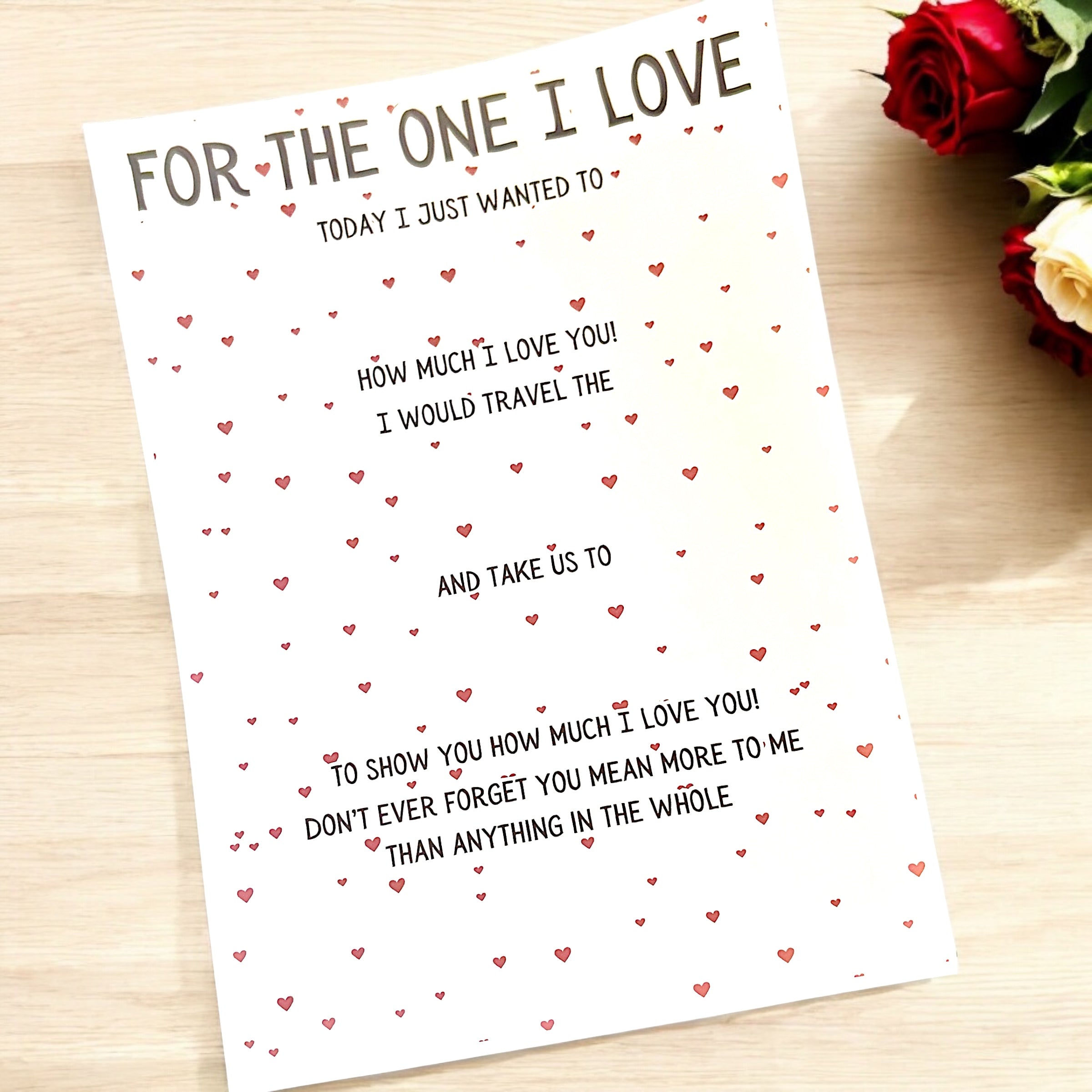 10 x Valentines Chocolate Board (Red) - A4 Laminated