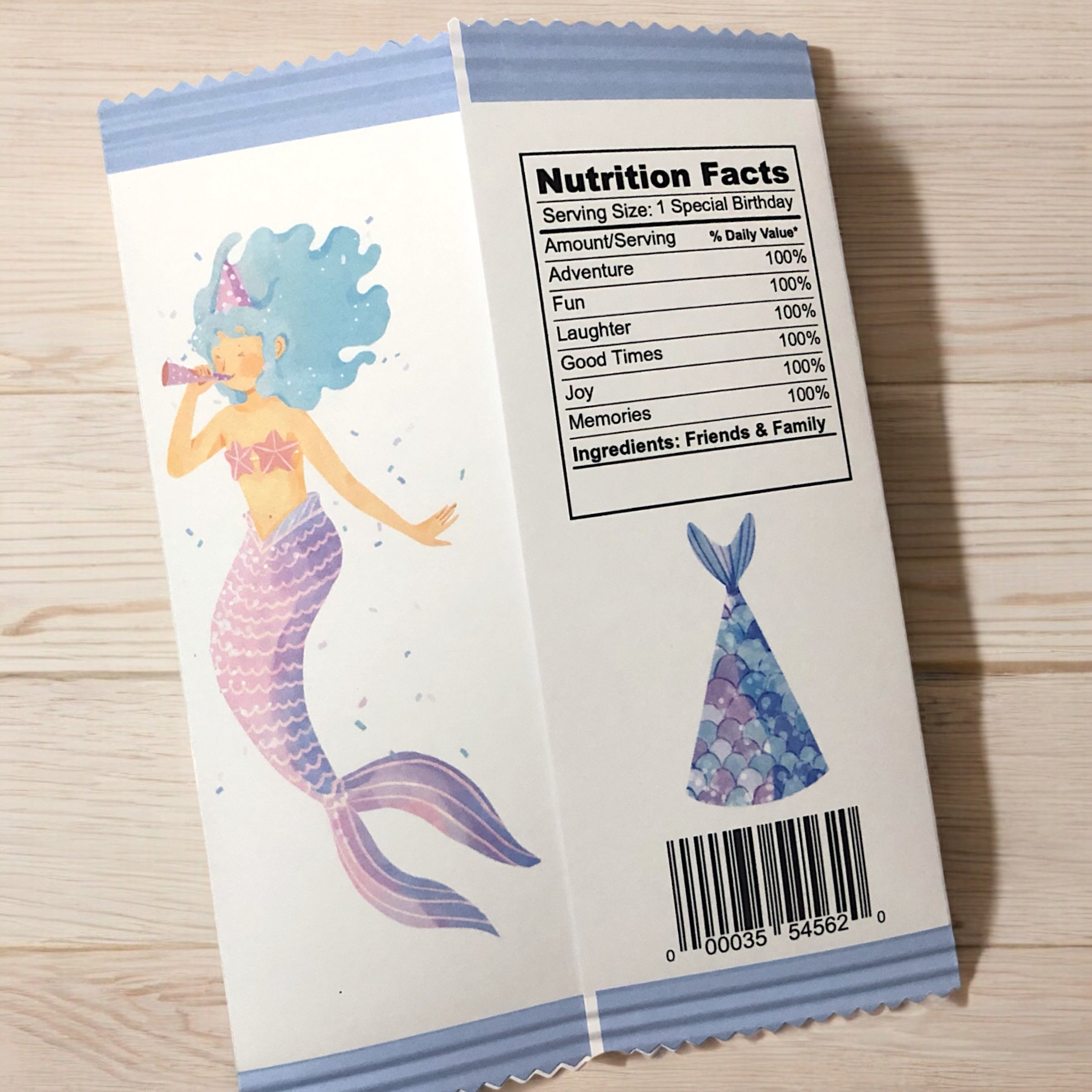 10 x Mermaid 'Happy Birthday' Favour Packets (Empty & Unsealed)