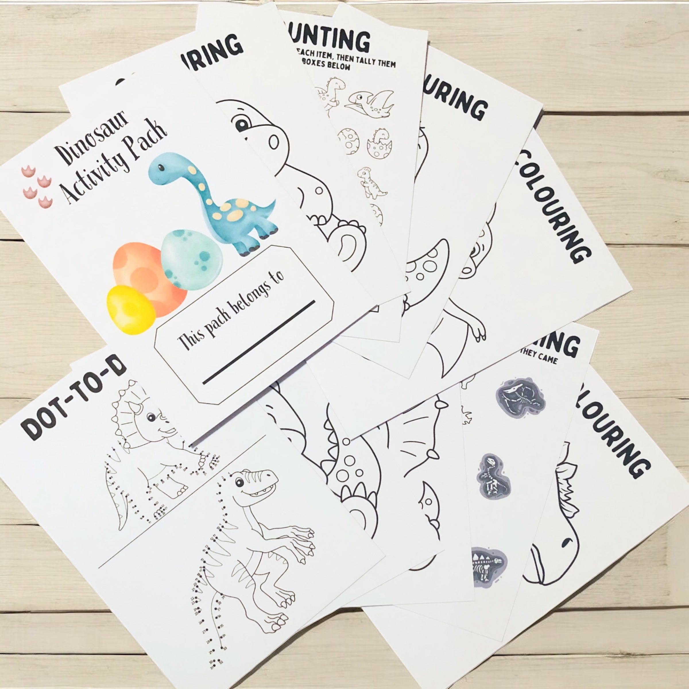 10 x A6 Dinosaur Activity Packs