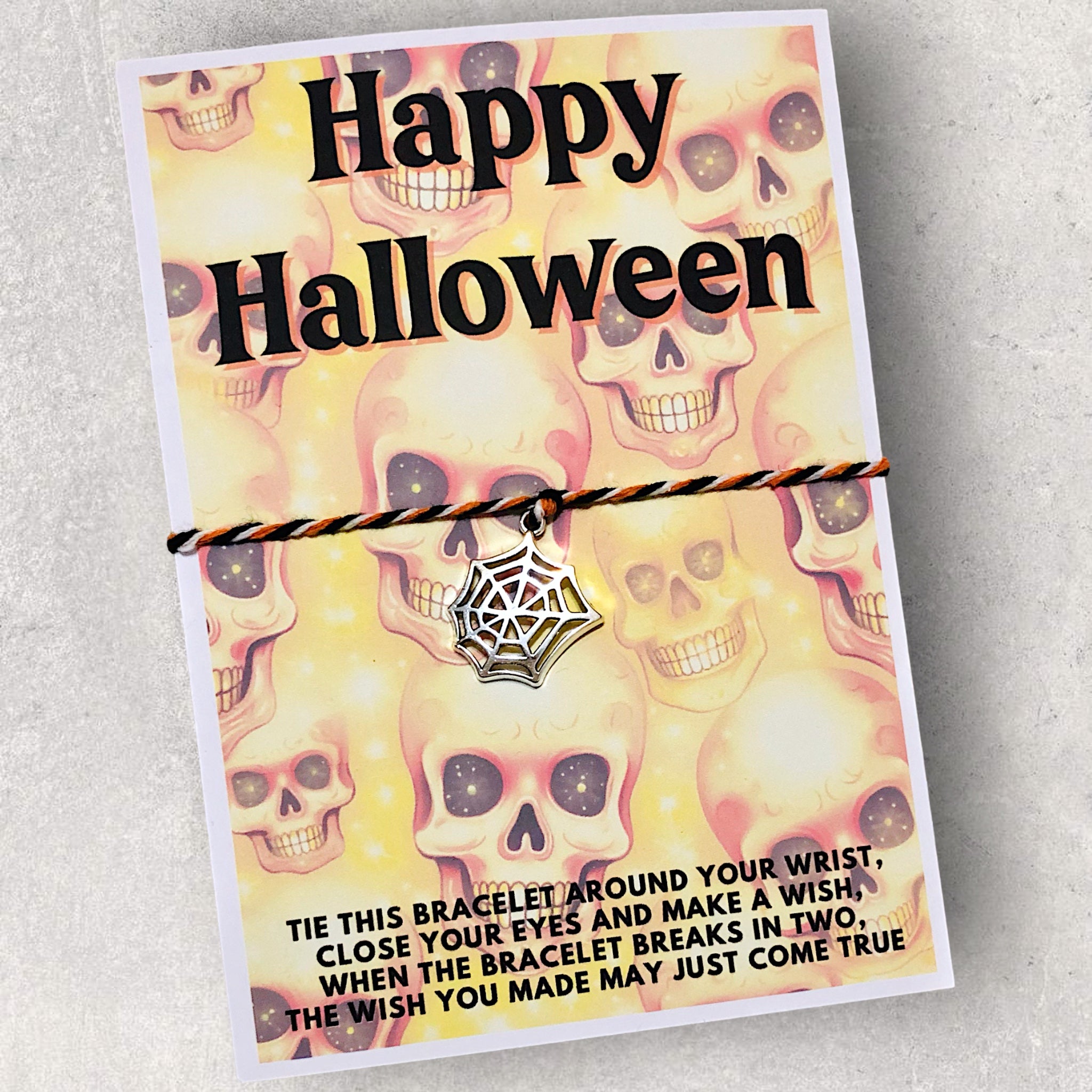 10 x Happy Halloween Skull Design Bracelets