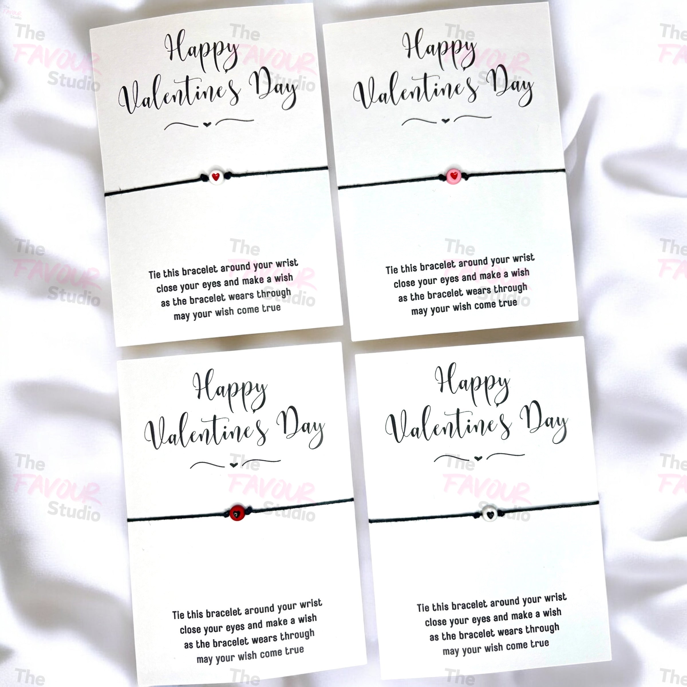 10 x 'Happy Valentine's Day' Wish Bracelets - A6