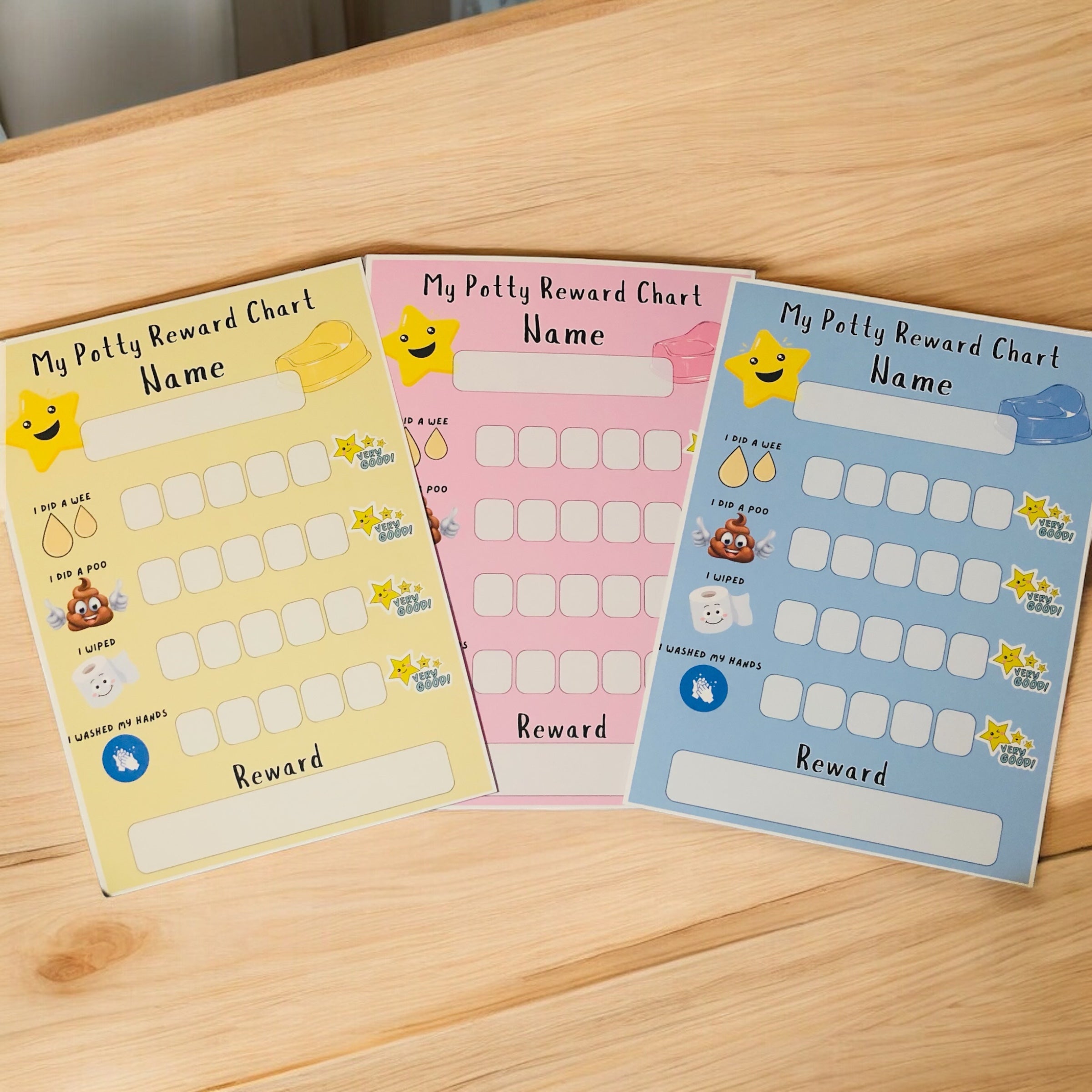 10 x A4 'My Potty Reward Chart' Laminated