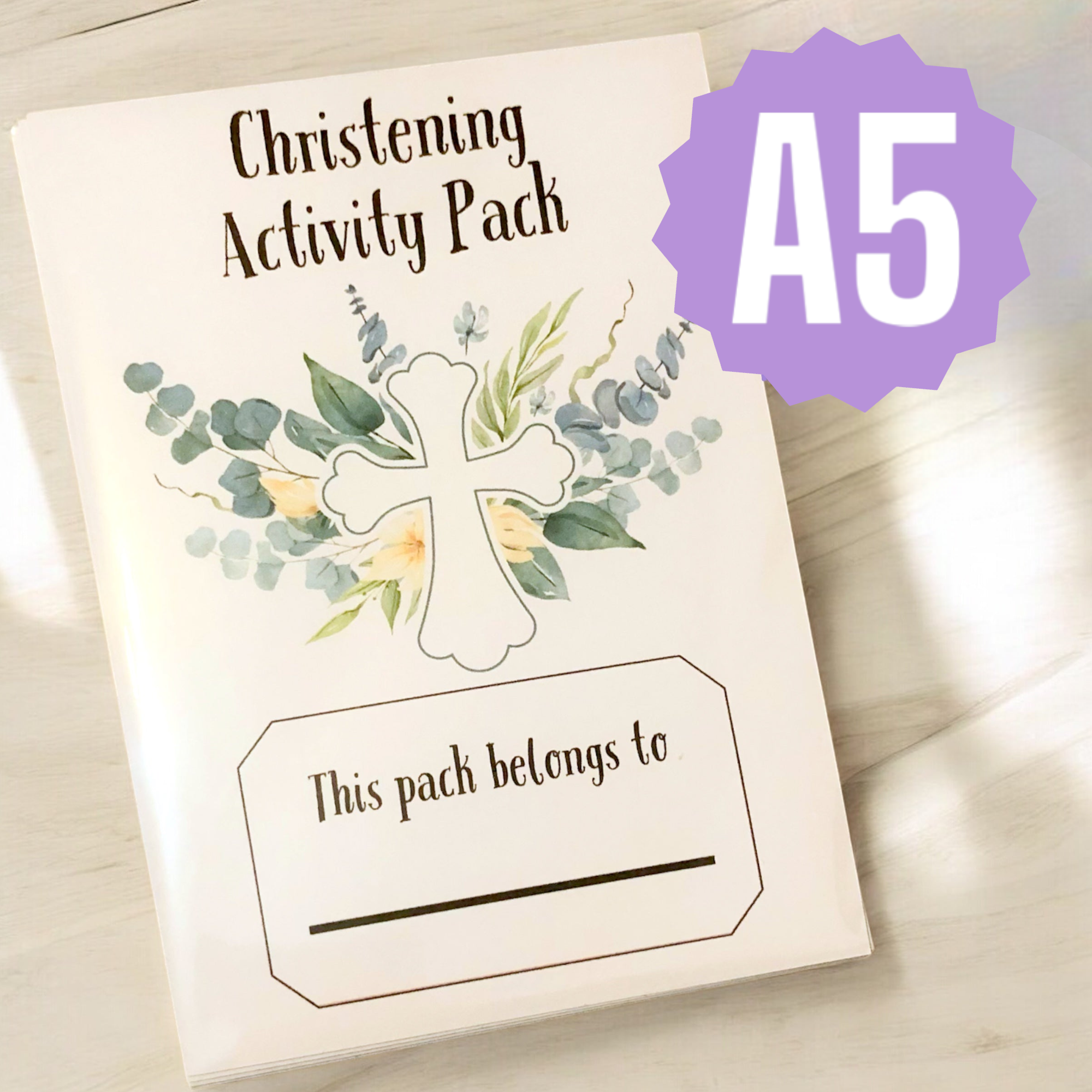 10 x A5 Christening Activity Packs