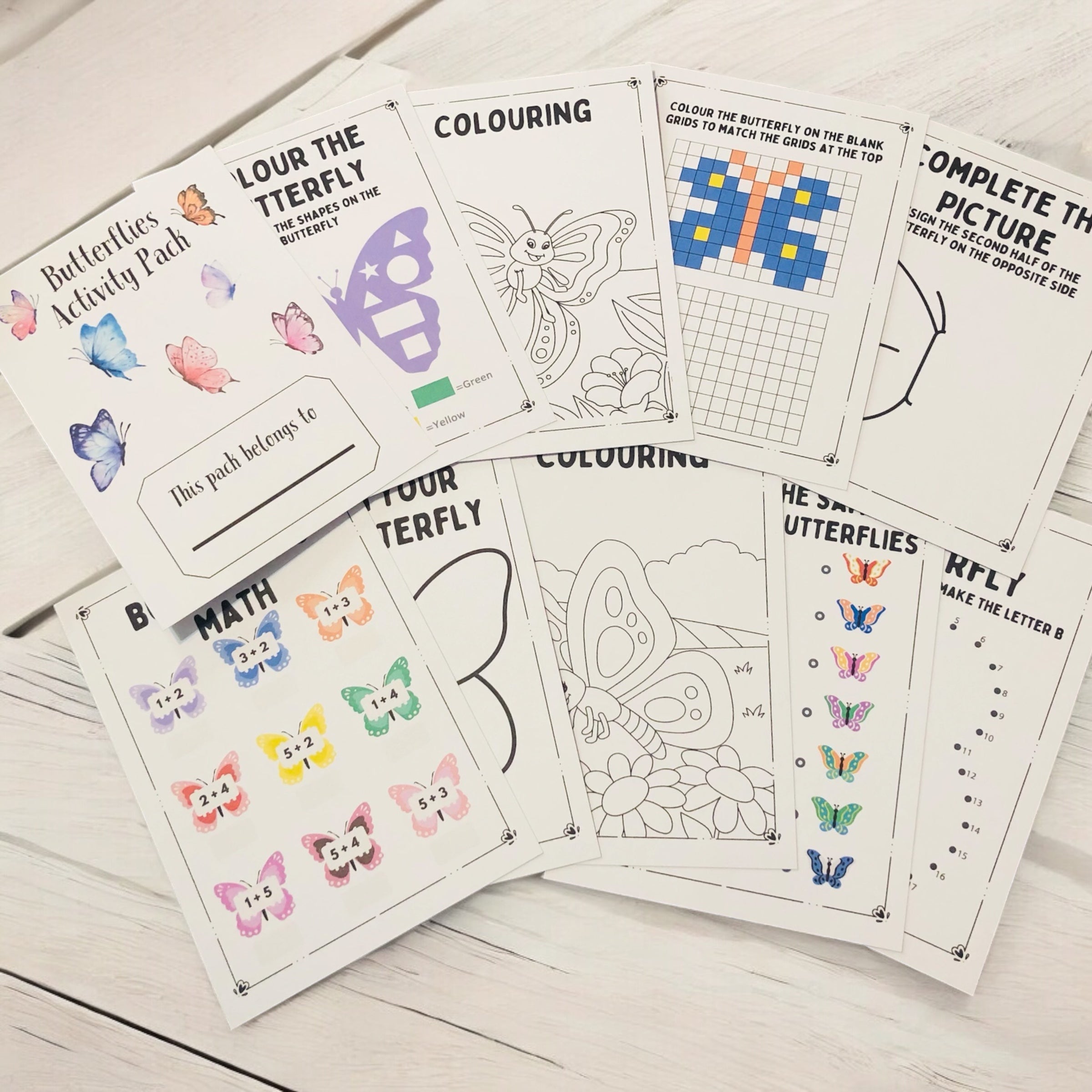 10 x A6 Butterfly Activity Packs