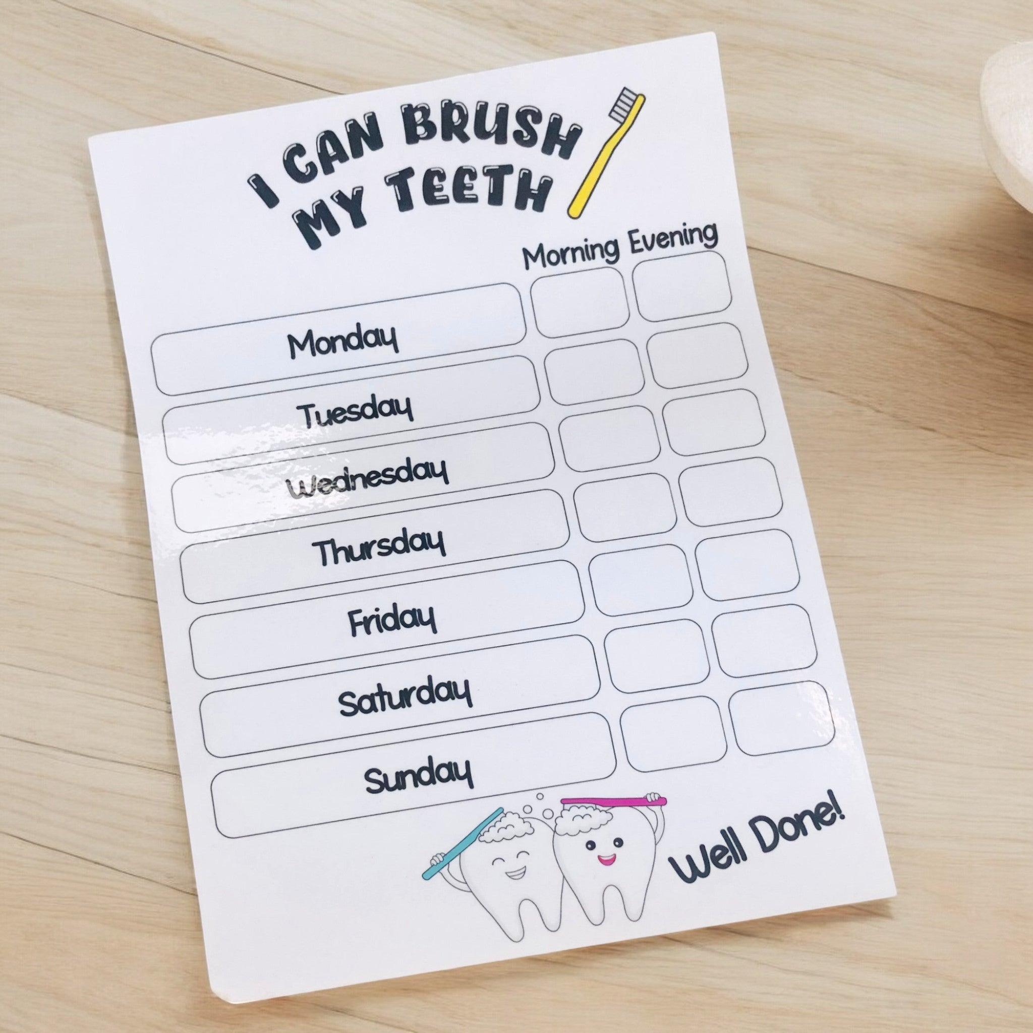 10 x A4 'I can brush my teeth' Charts Laminated