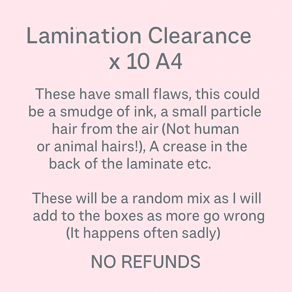 10 x A4 Laminates (Clearance Mix)