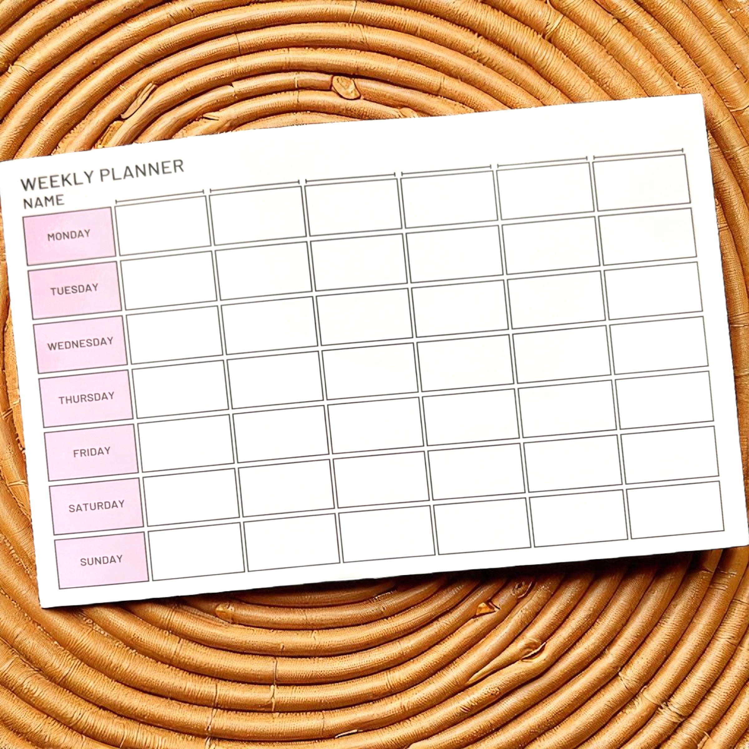 10 x Weekly Planner Laminated - A4