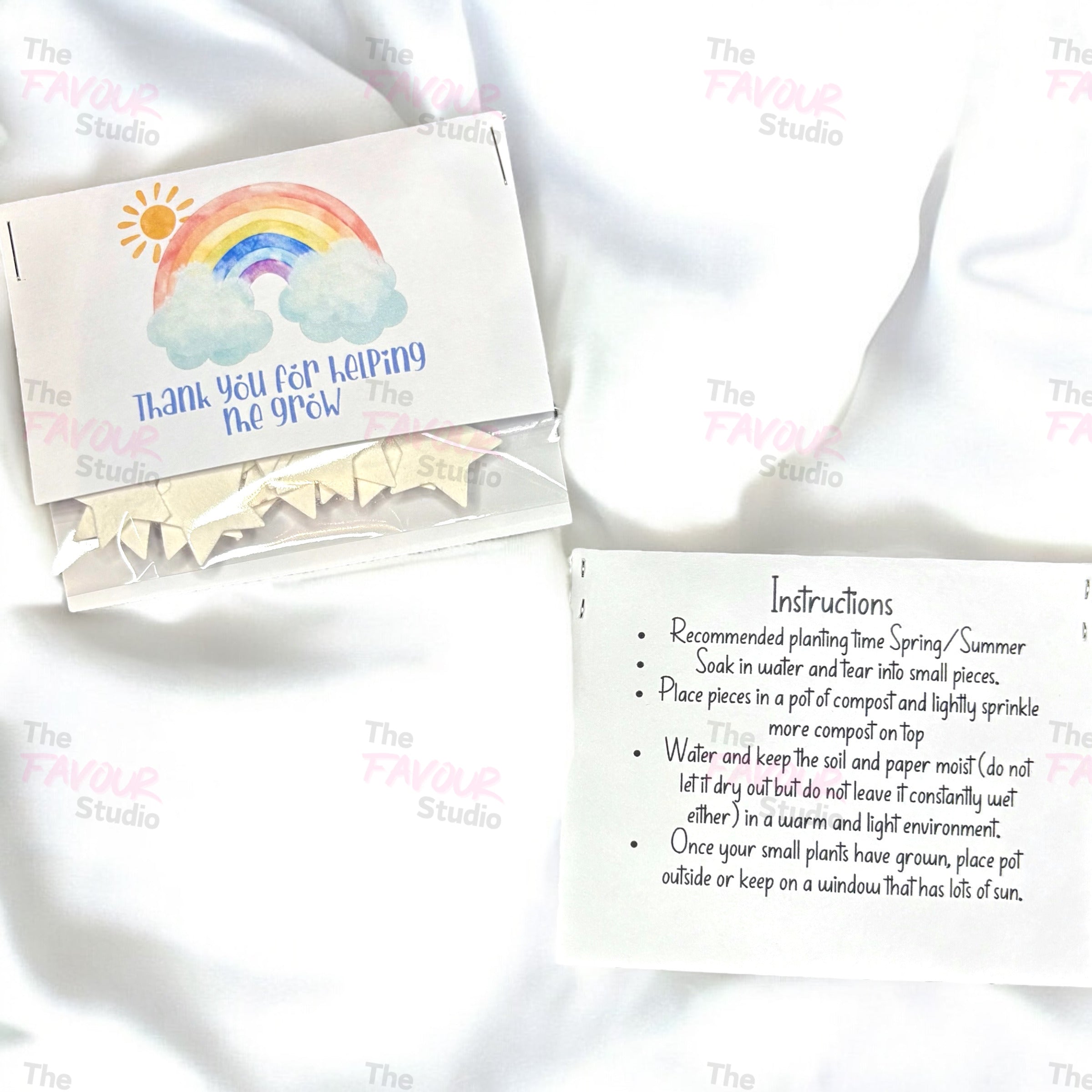 10 x Plantable Gift - Rainbow - 'Thank you for helping me grow'