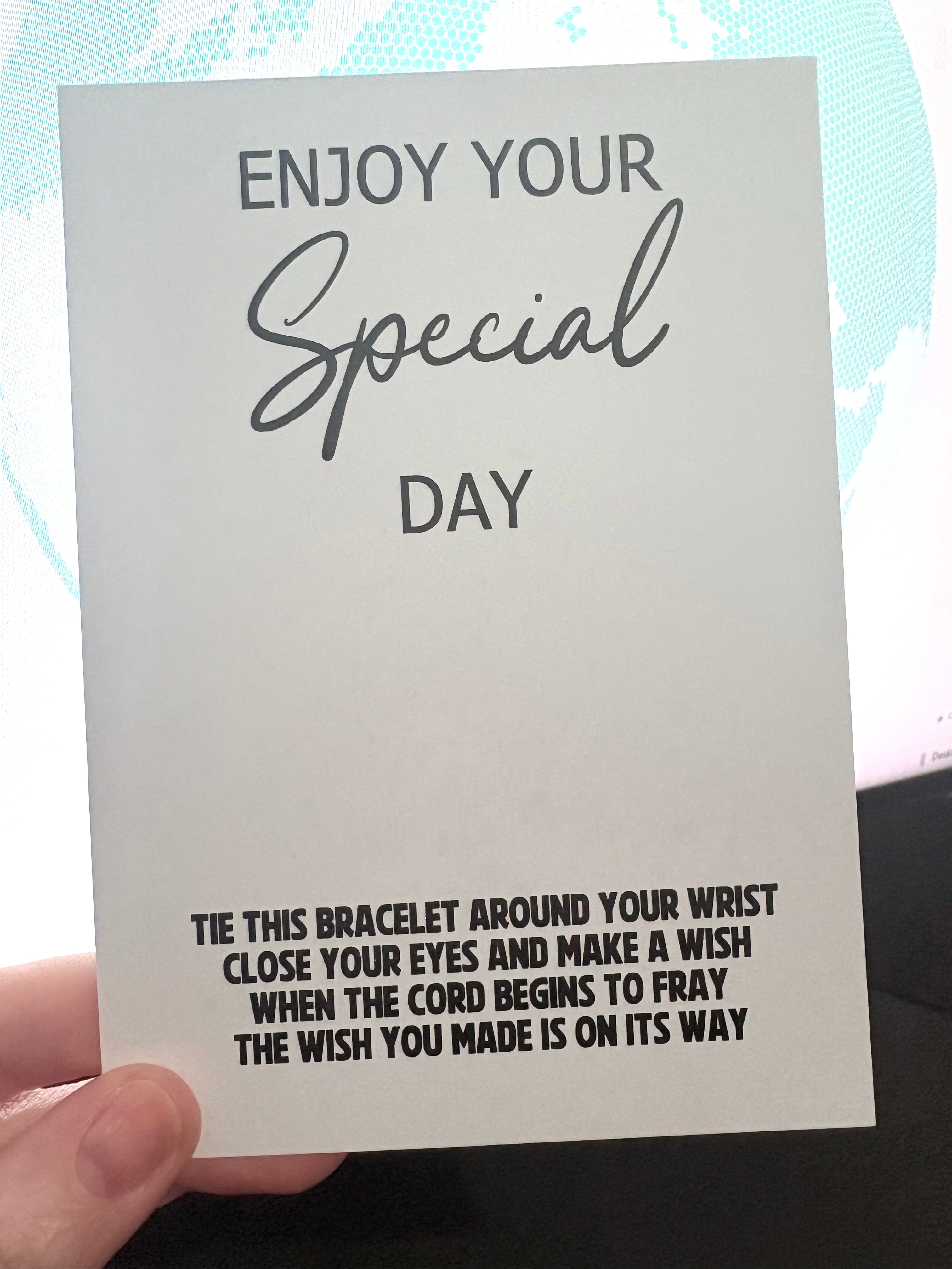 A6 Enjoy your special day - BACKING CARD ONLY