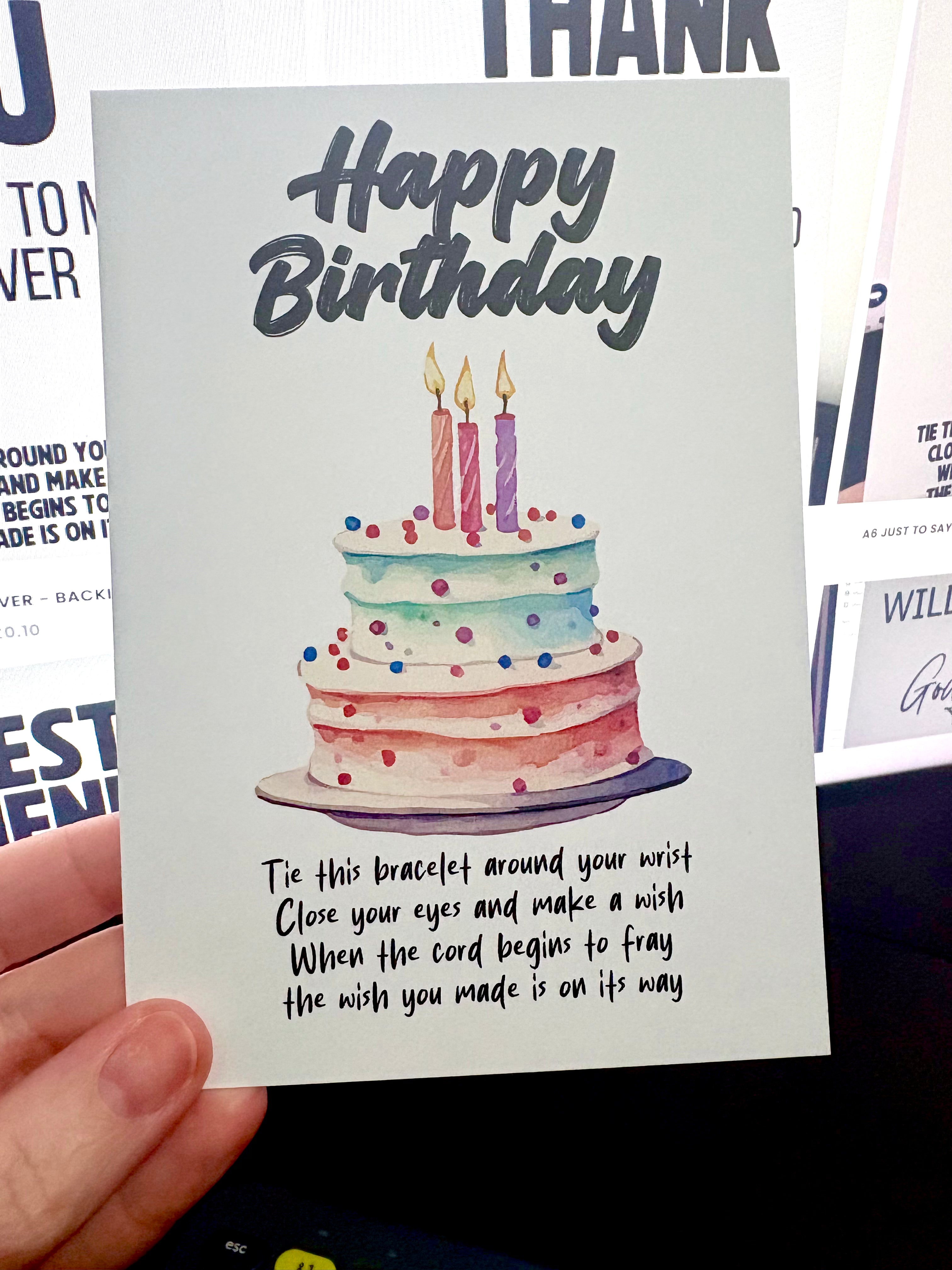 A6 Happy Birthday - BACKING CARD ONLY