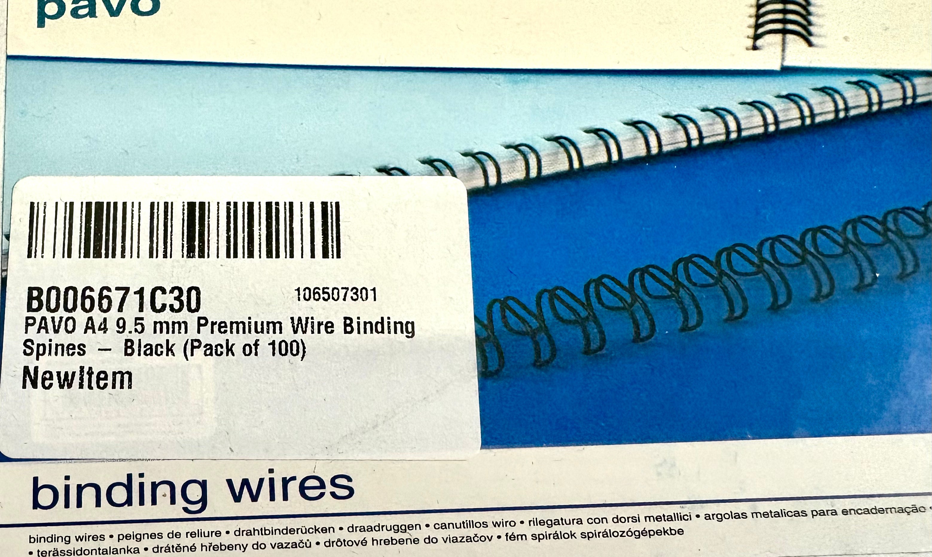 Black - PAVO A4 9.5mm Wire Binding Spines