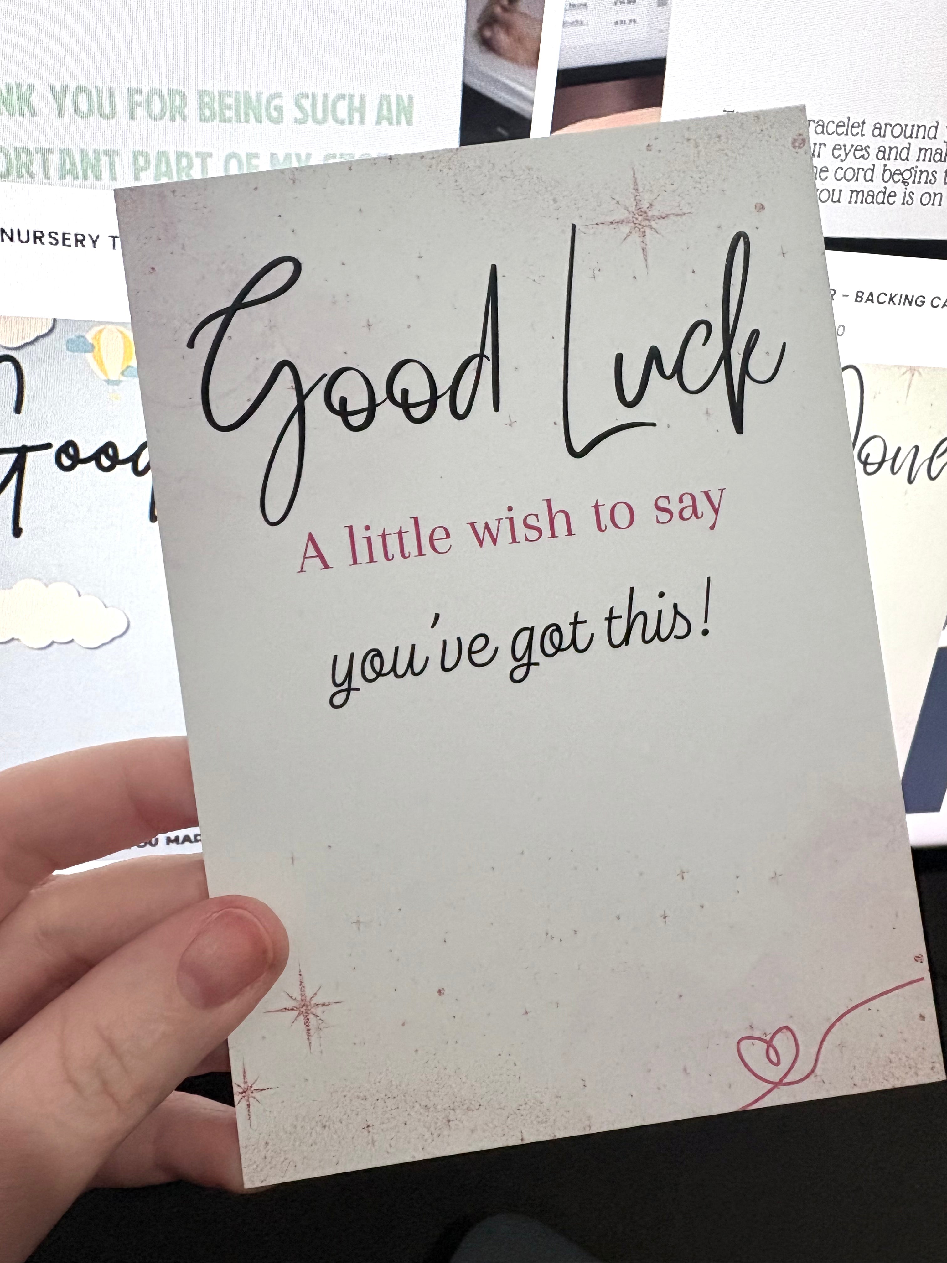 A6 Good luck - BACKING CARD ONLY