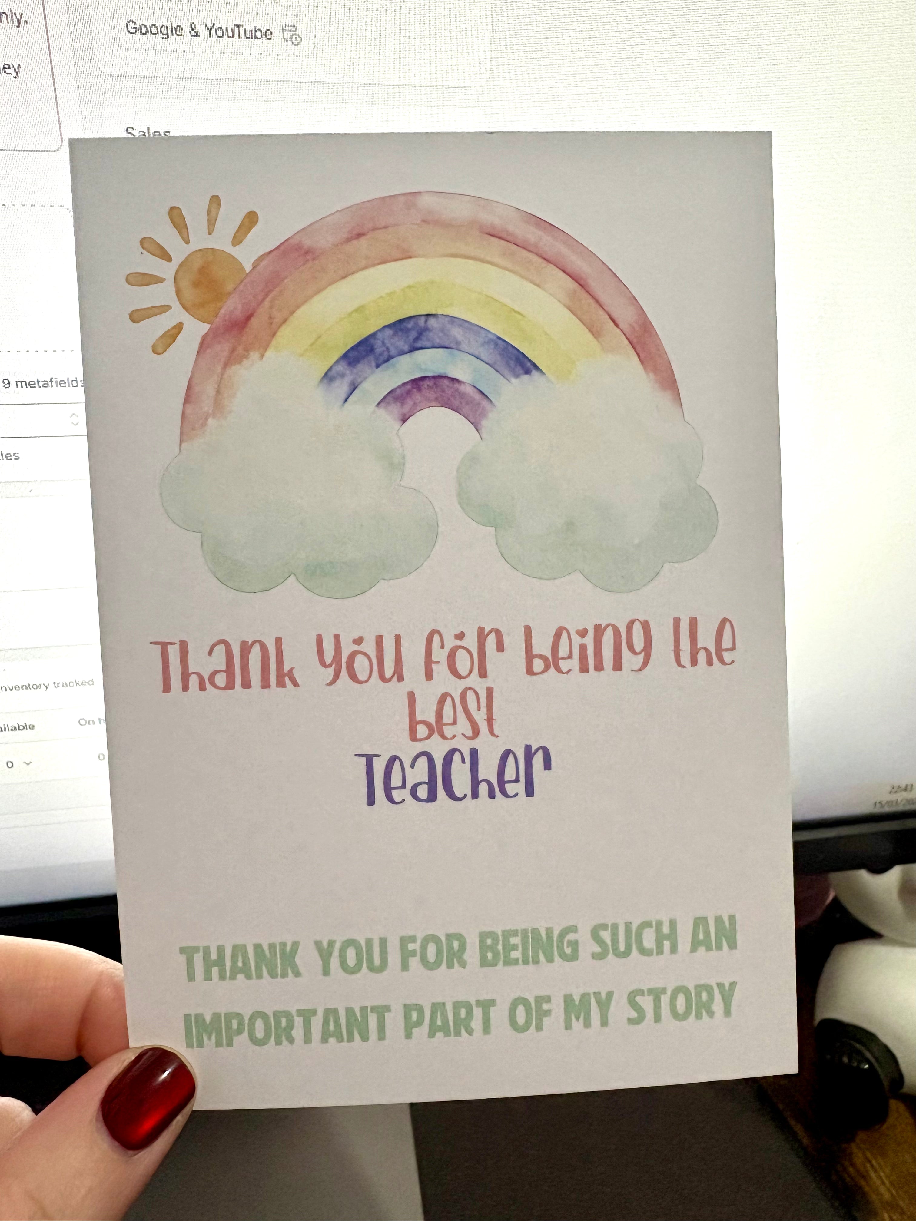 A6 The Best Teacher - BACKING CARD ONLY