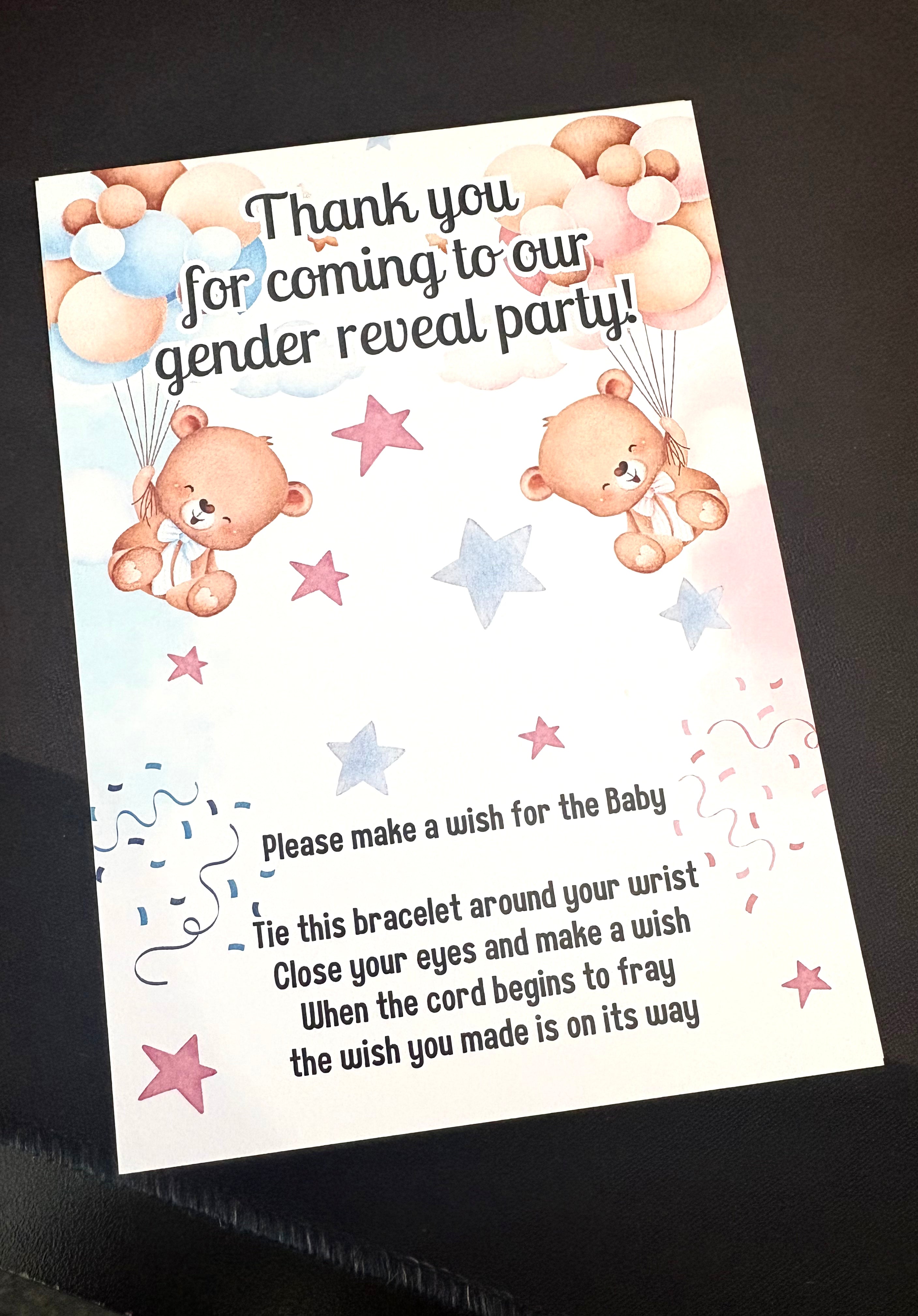 53 x A6 Gender Reveal - BACKING CARD ONLY