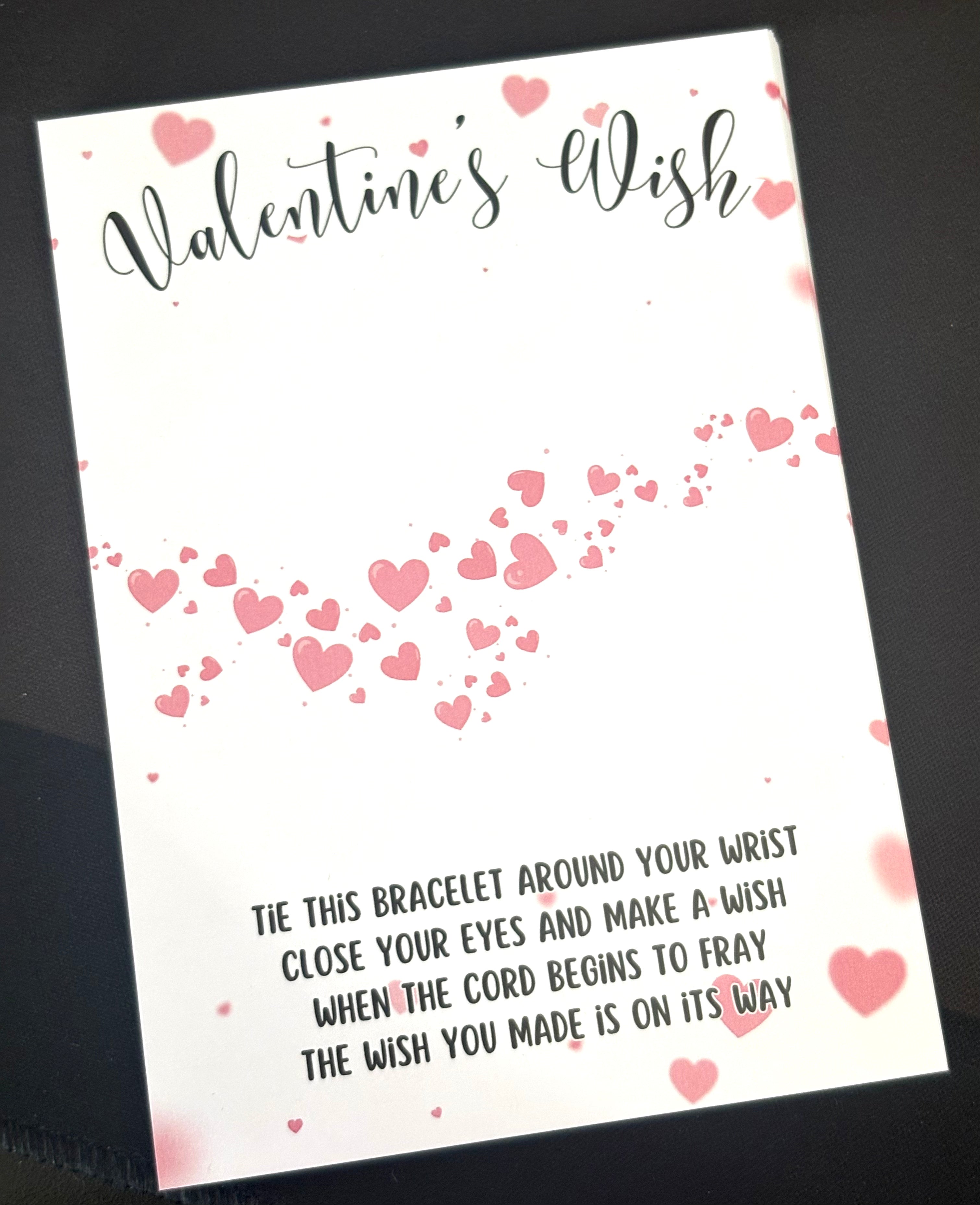 20 x A6 Valentine's Wish - BACKING CARD ONLY