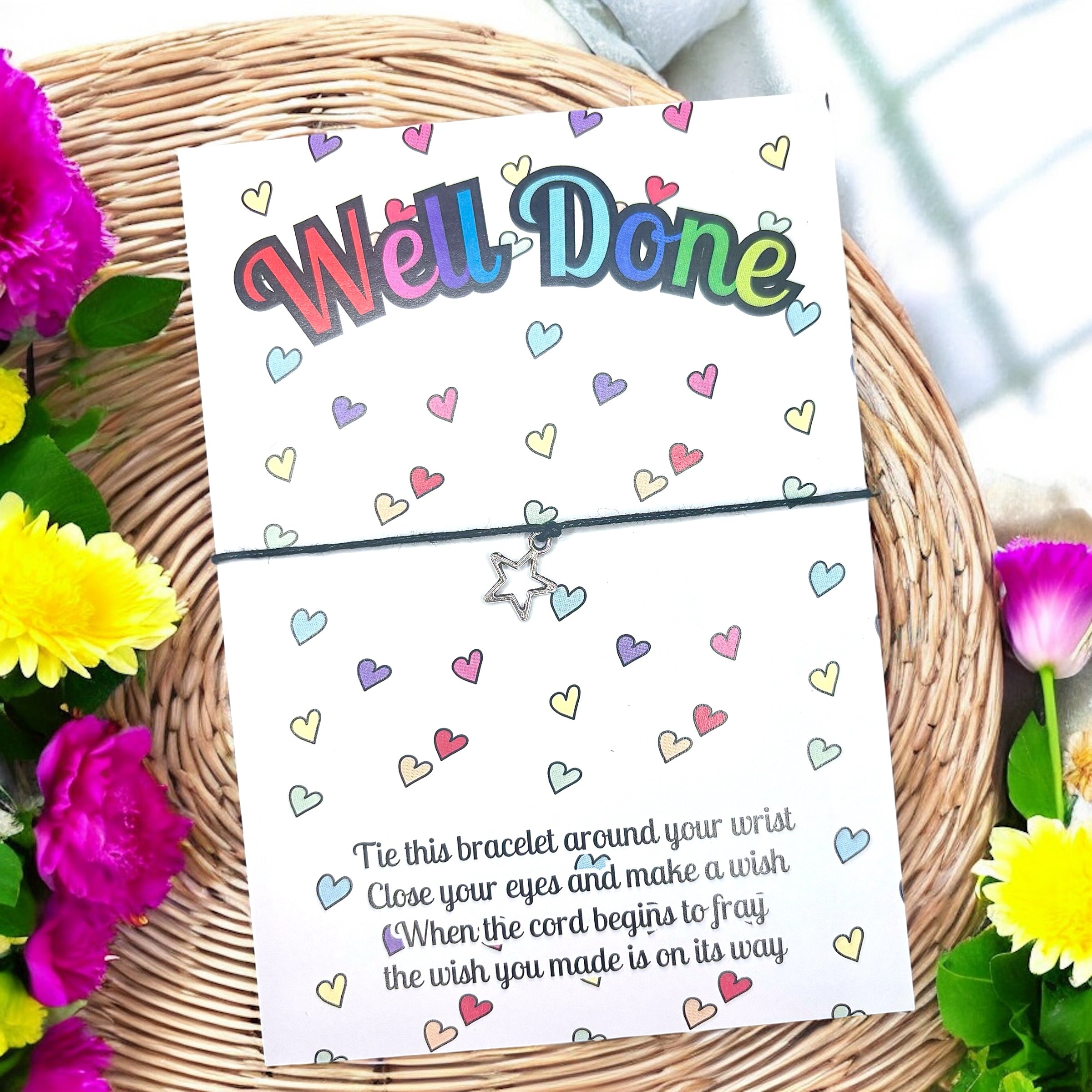 10 x Well Done 'Rainbow' - Bracelets - Star Charm - A6