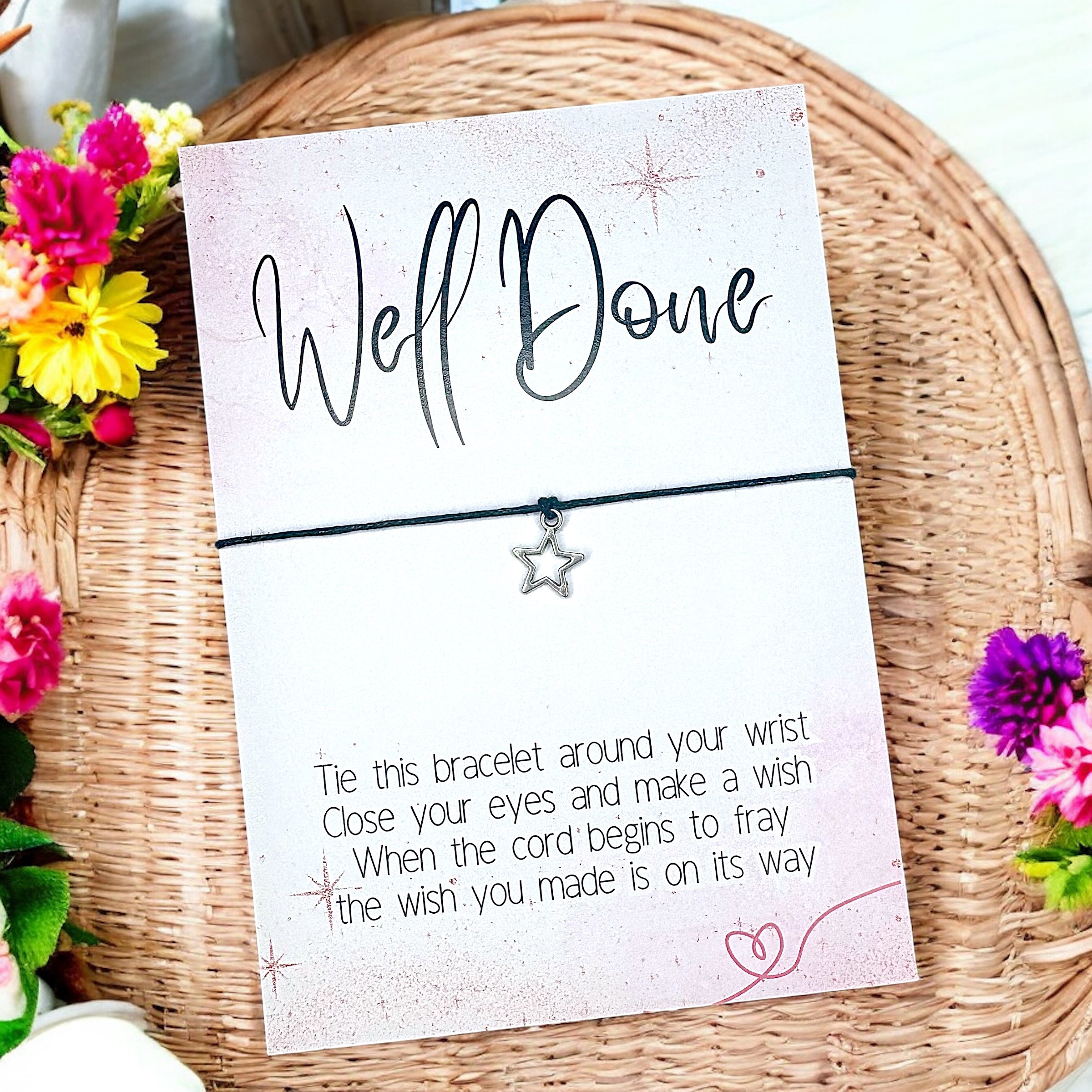 10 x Well Done 'Pink' - Bracelets - Star Charm - A6