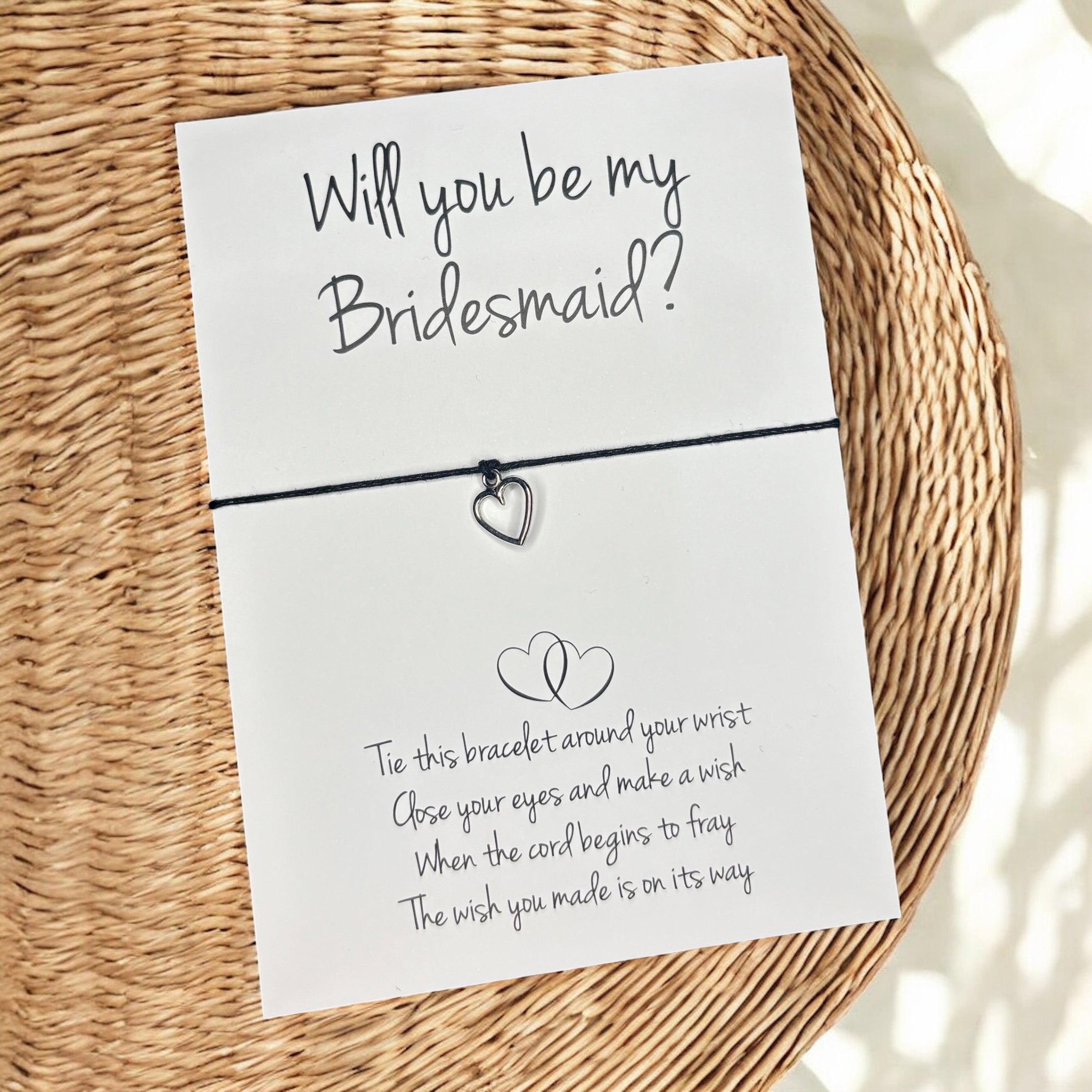 10 x Will you be my... Wedding - Bracelets - Star / Heart Charm - A6