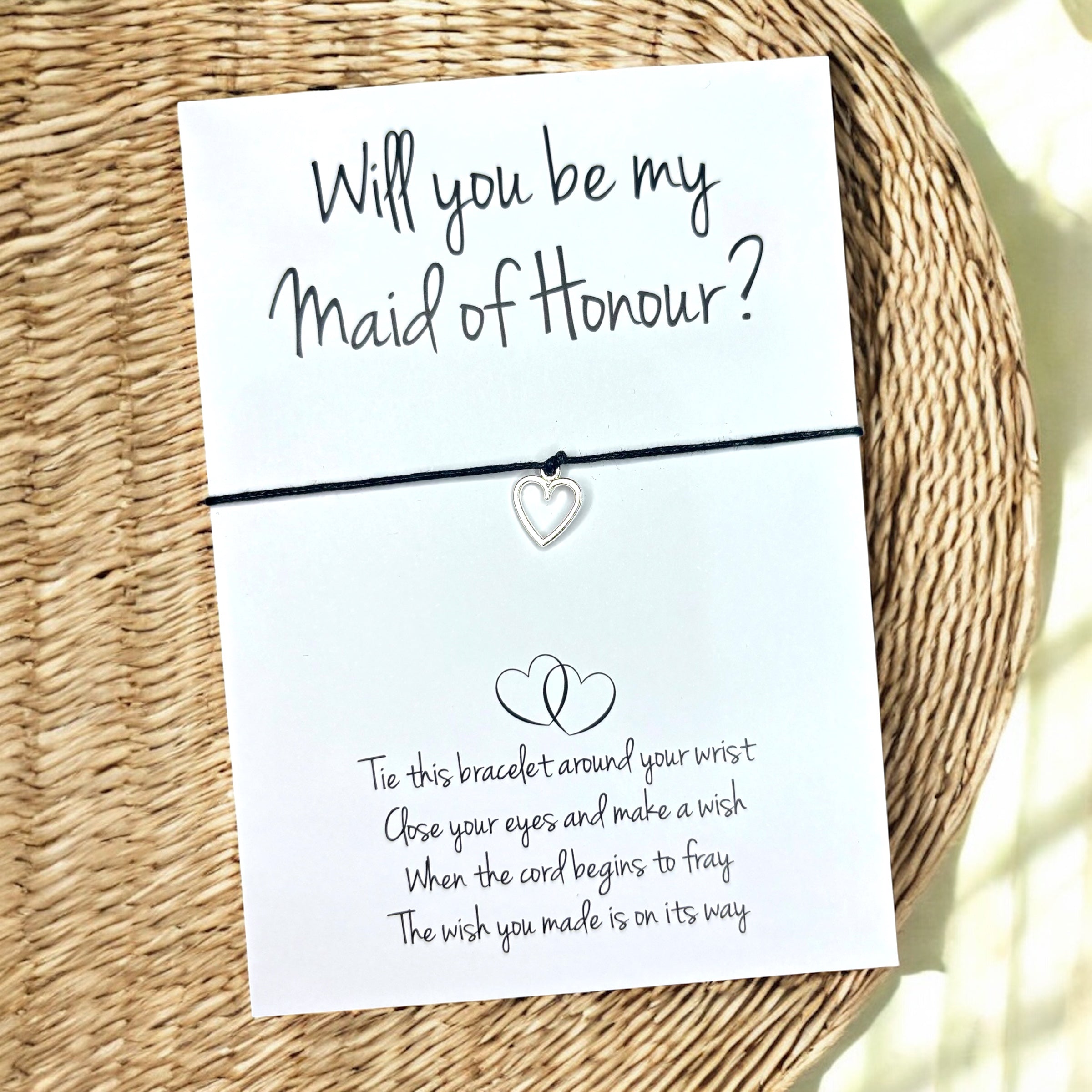 10 x Will you be my... Wedding - Bracelets - Star / Heart Charm - A6