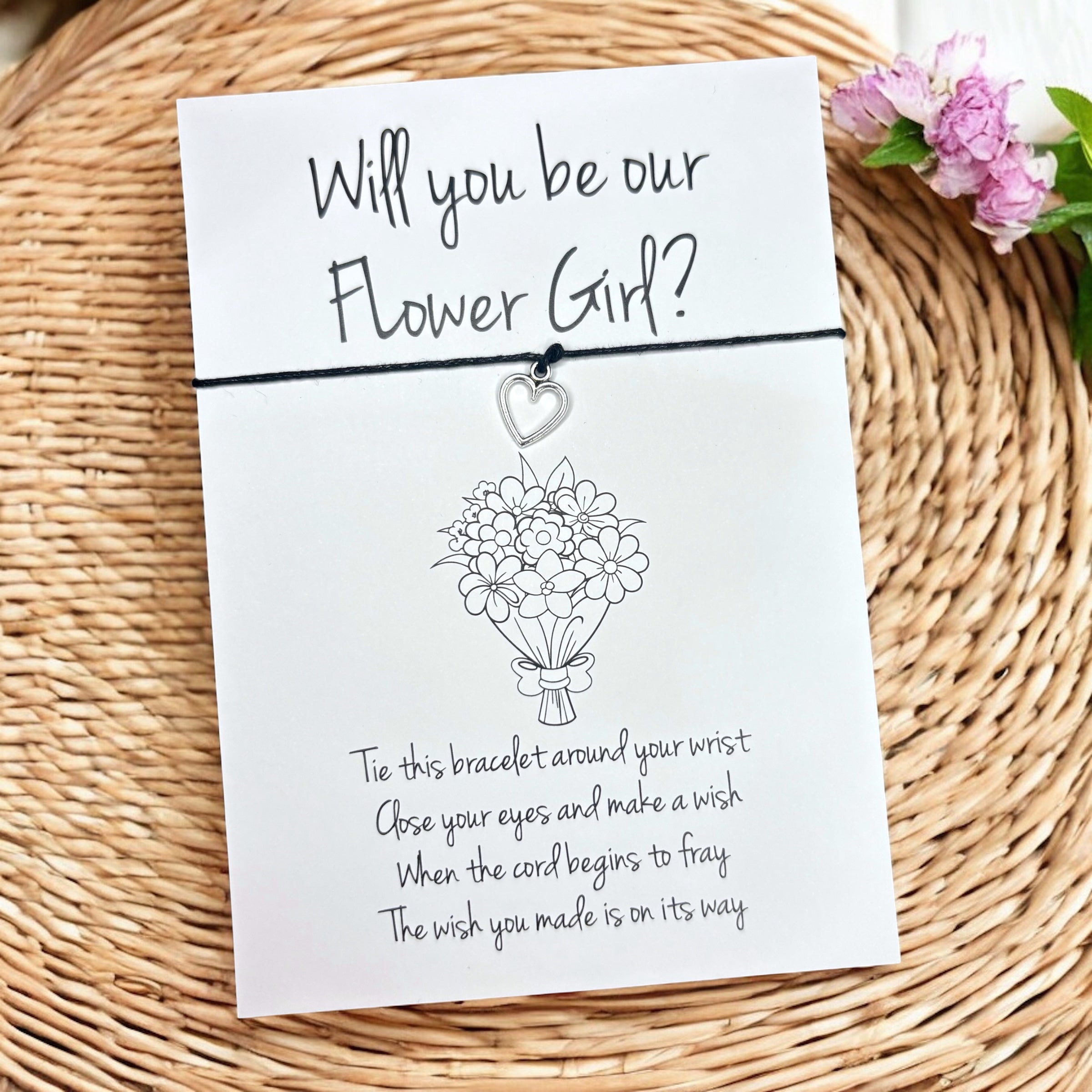 10 x Will you be my... Wedding - Bracelets - Star / Heart Charm - A6