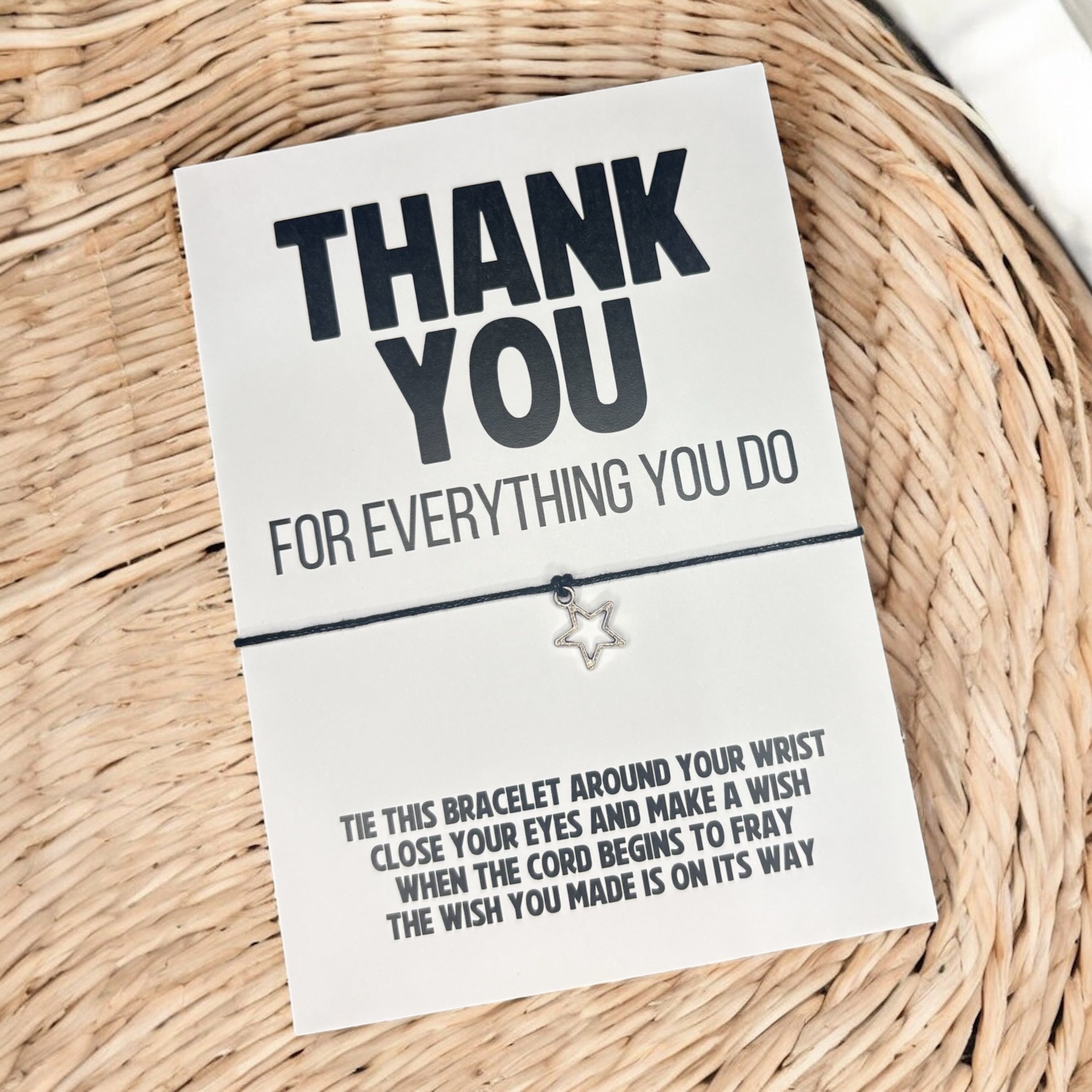 10 x 'Thank you for everything you do' Bracelets - A6