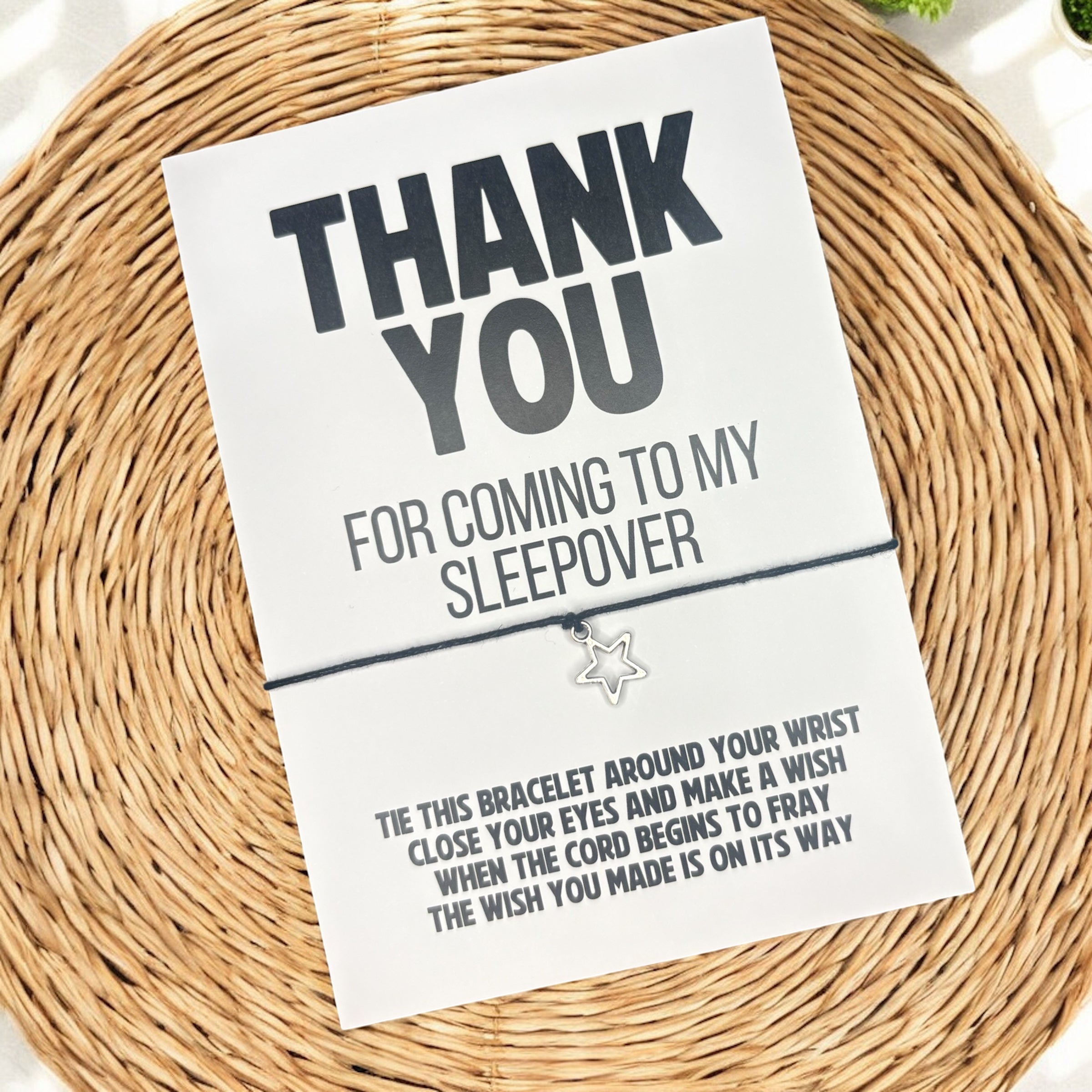 10 x 'Thank you - Sleepover' Bracelets - A6