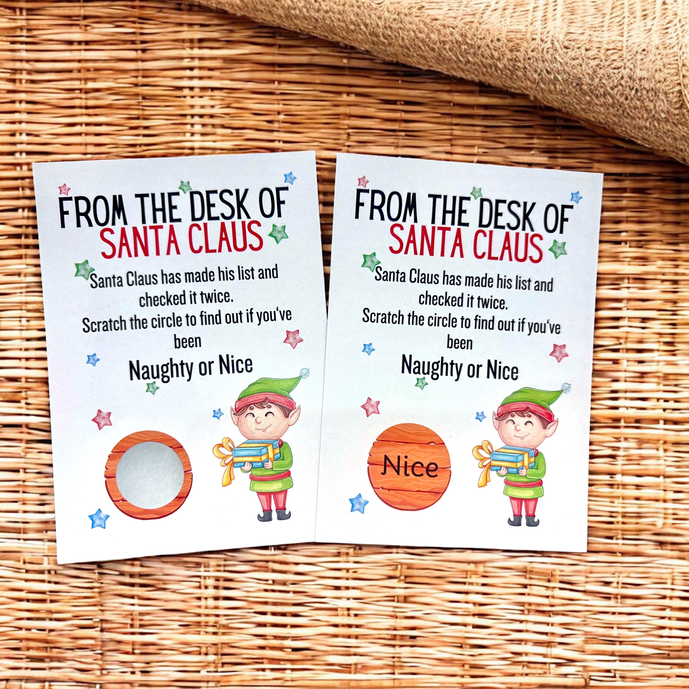 10 x Christmas Nice List Scratch Off - A6