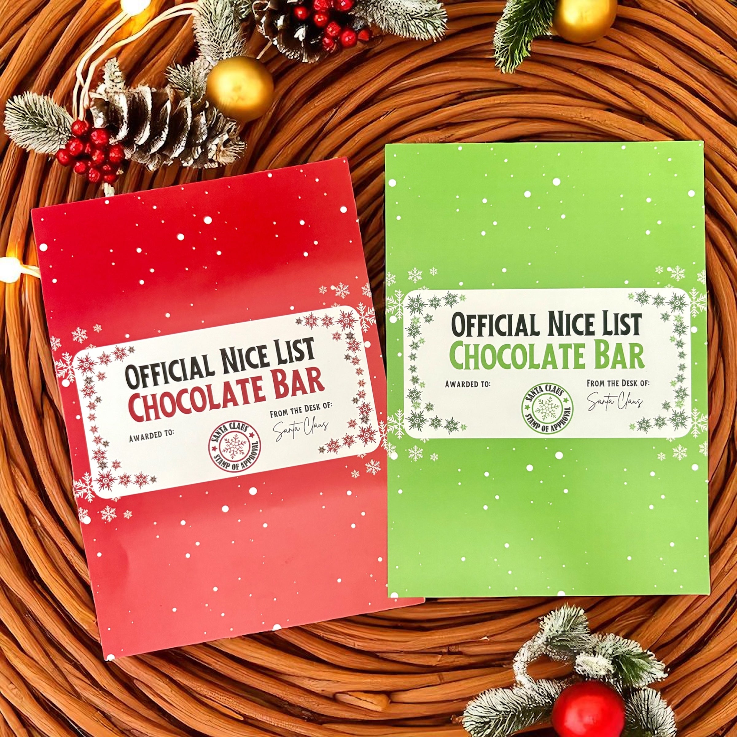 10 x Nice List Chocolate Wrapper