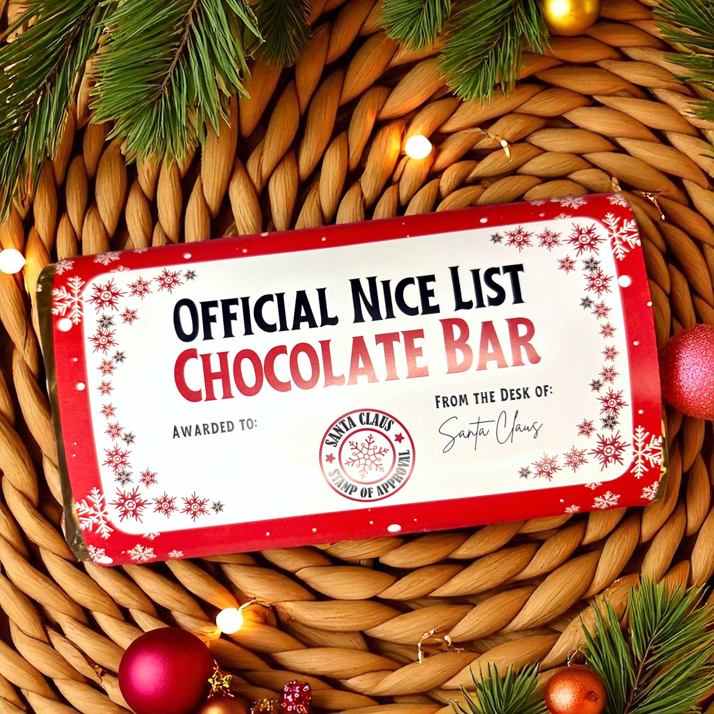 10 x Nice List Chocolate Wrapper